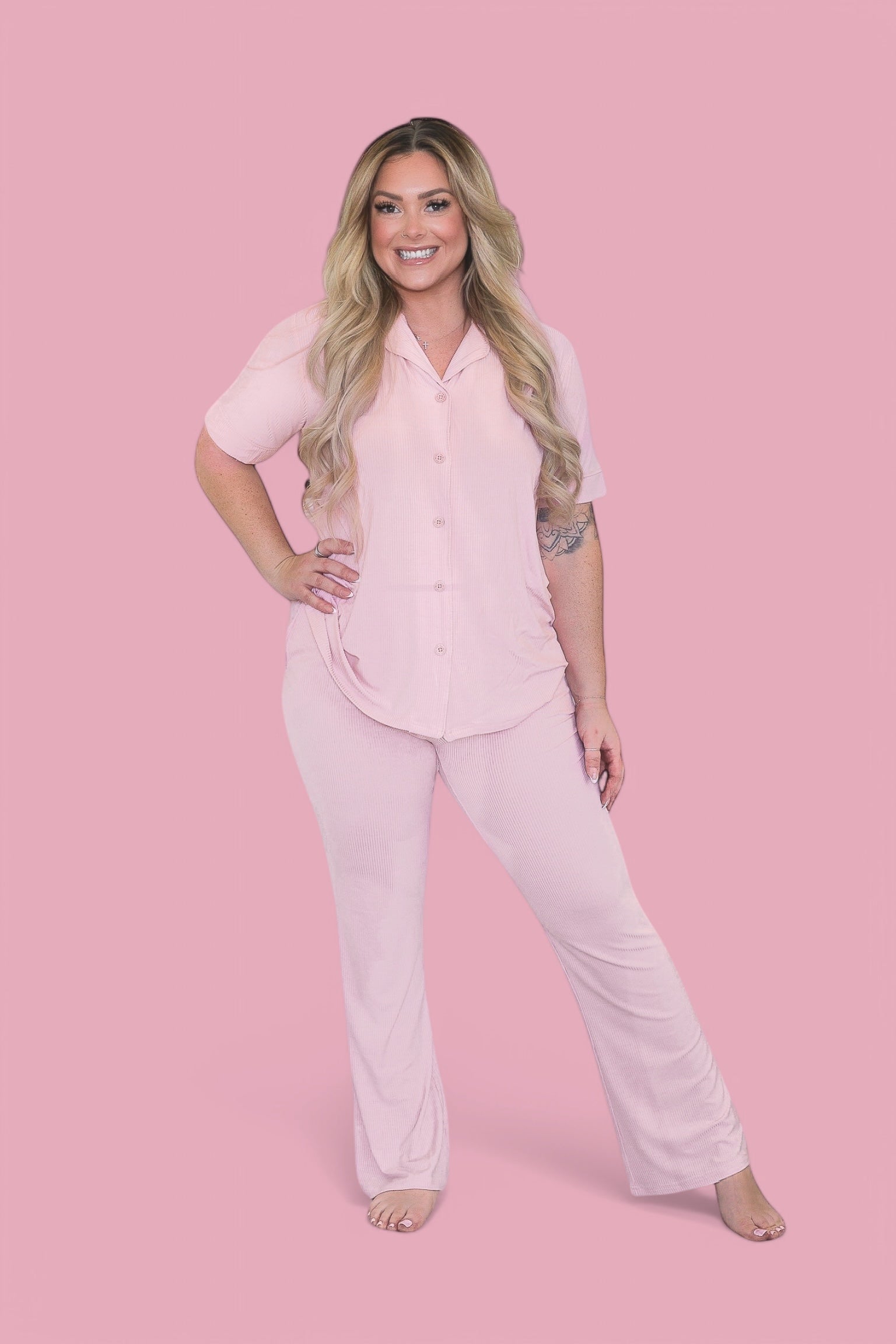 Pink Rose Rib Women's Dream Set