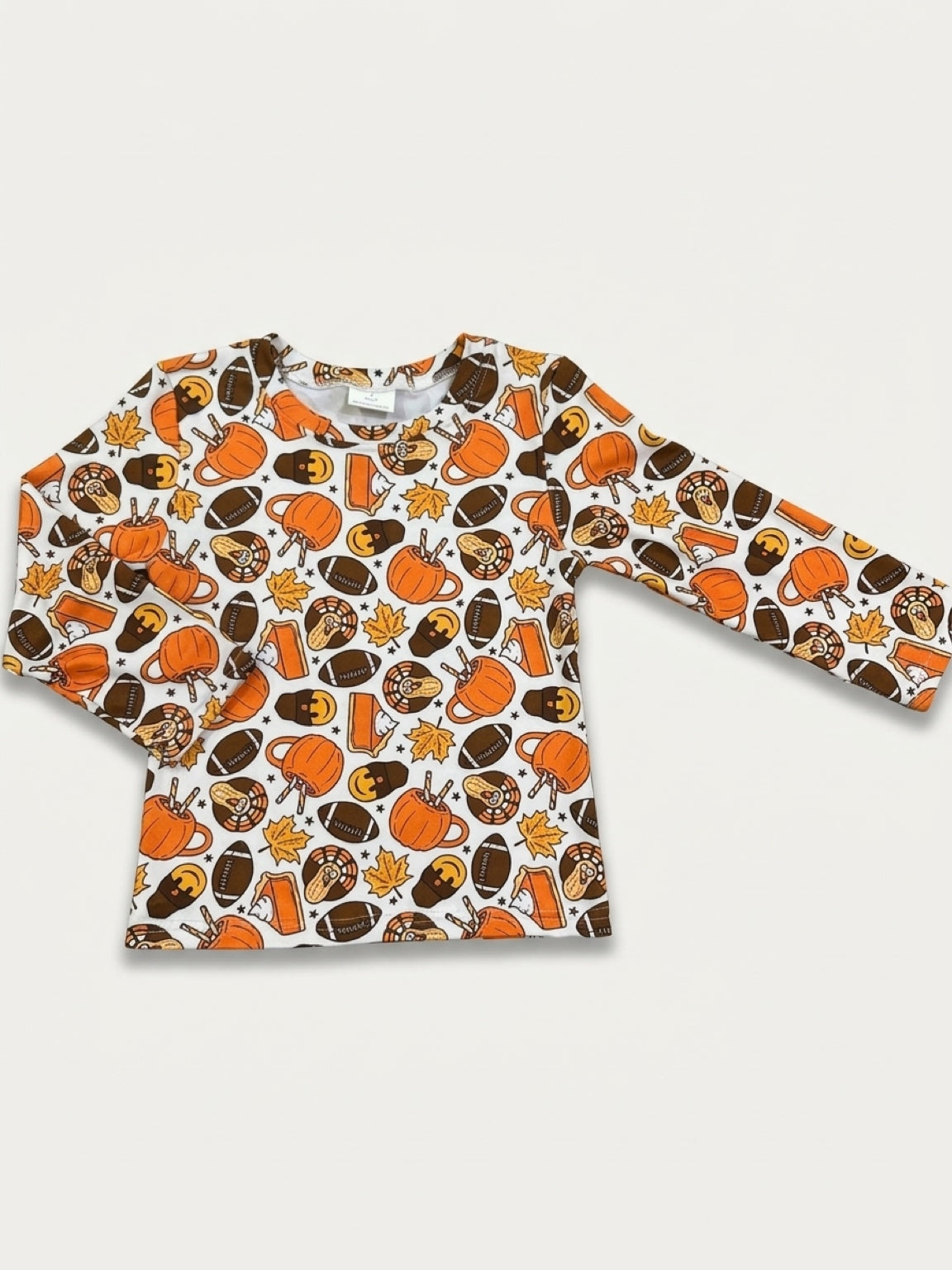 Long Sleeve Top Football And Turkeys