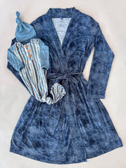 Denim Print | Bamboo Knit Mommy Robe