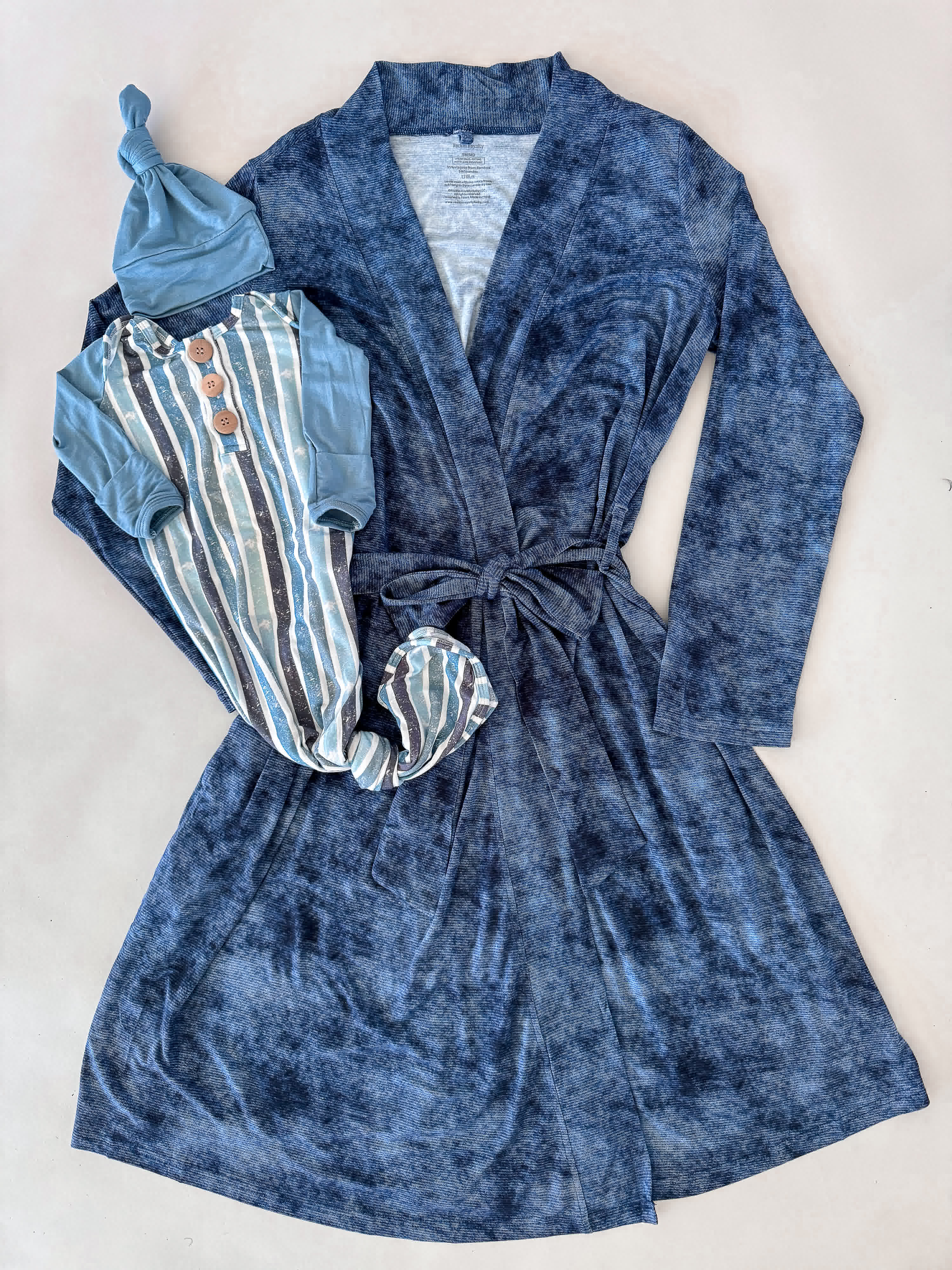 Denim Print | Bamboo Knit Mommy Robe