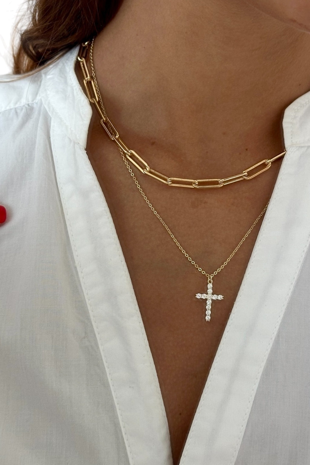 Classic Cz Cross Necklace