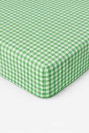 Meadow Green Gingham Crib Sheet