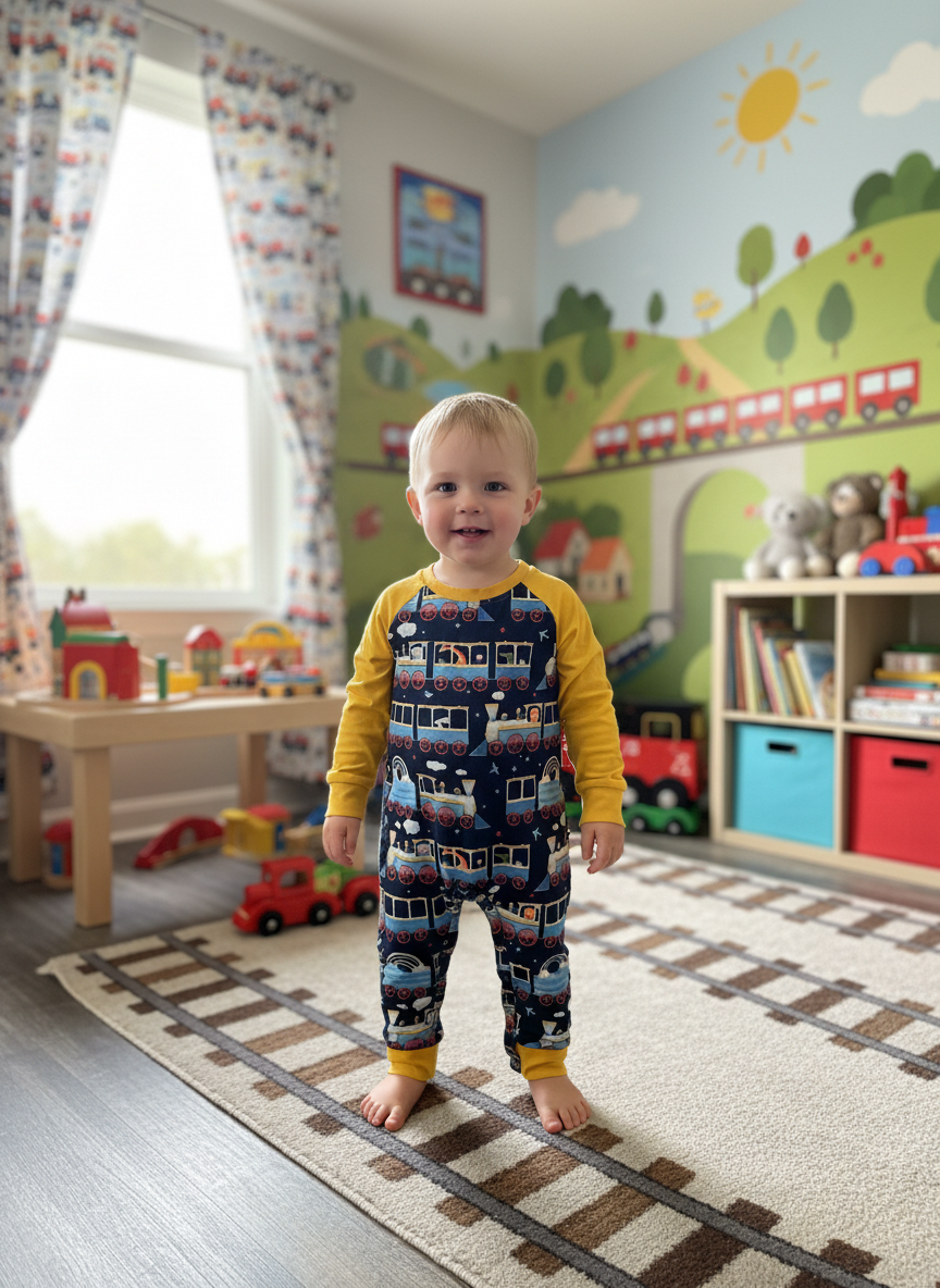 Boy Train Romper