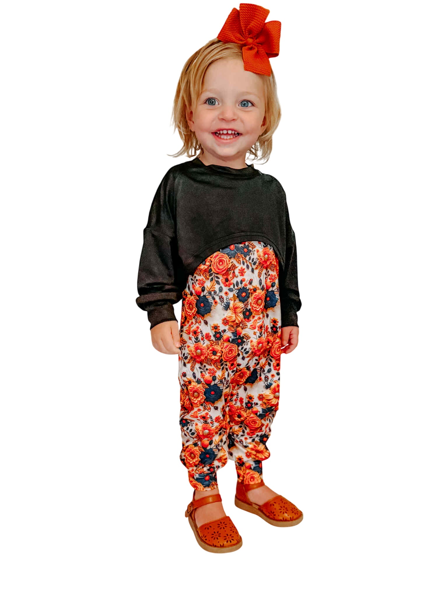 3d Floral Honey/ Ollie Romper - With Snaps