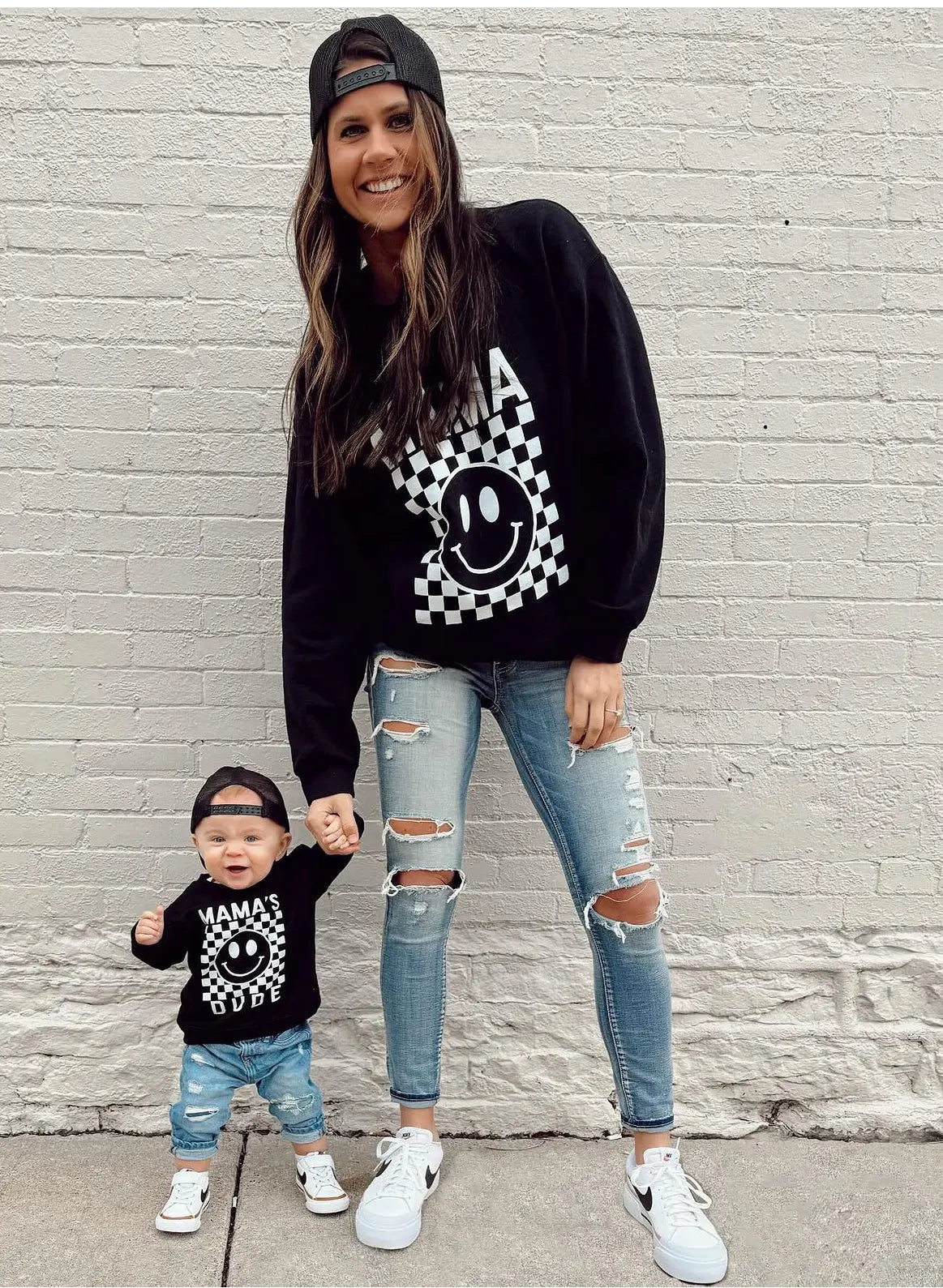 Mama Checkered Sweatshirt