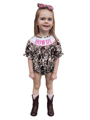 Smocked Cowhide Howdy Romper