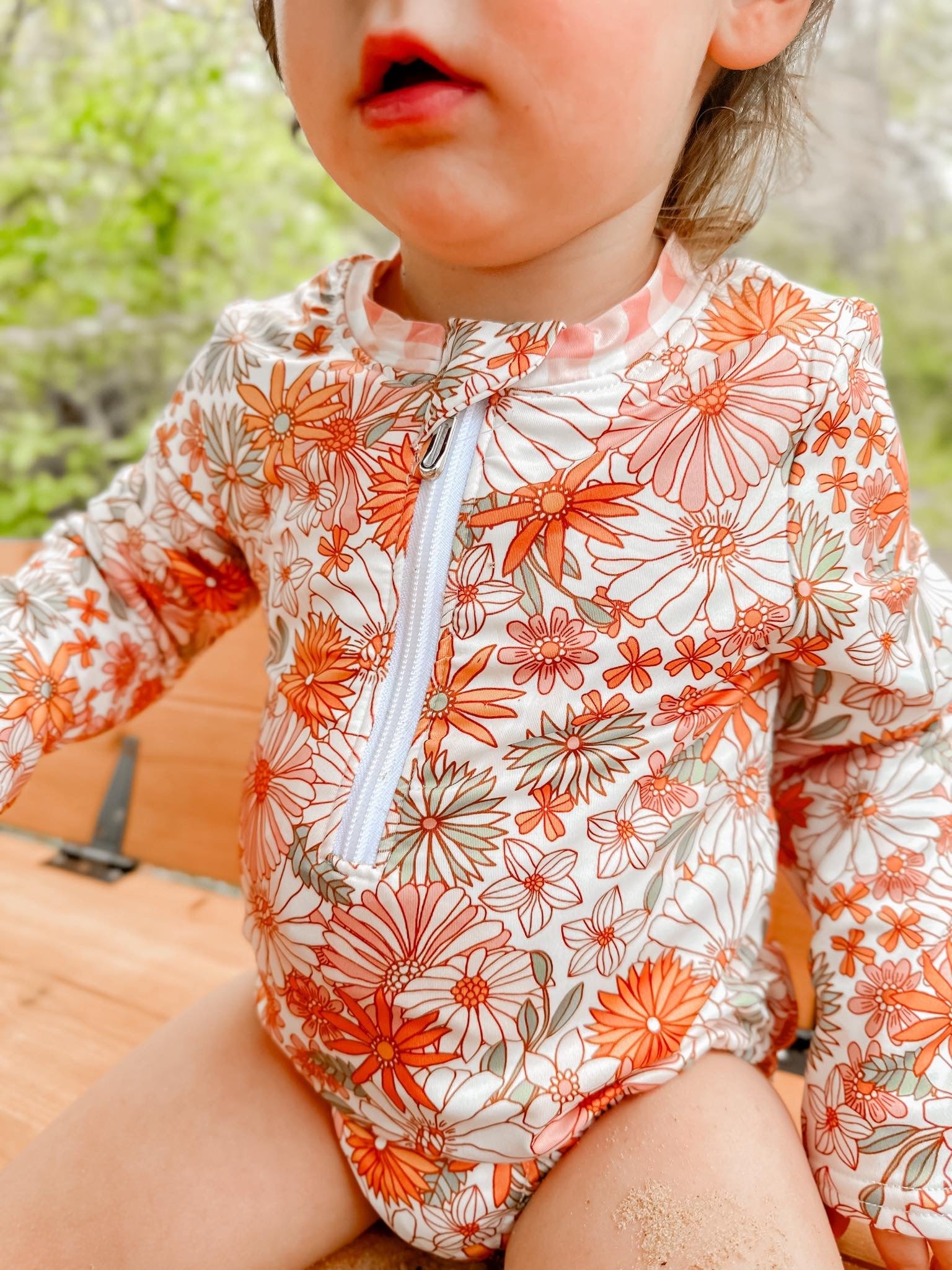 Floral Rash Guard Swimsuit
