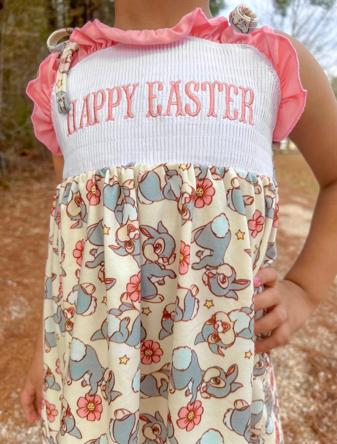 Smocked Happy Easter Thumper Dress