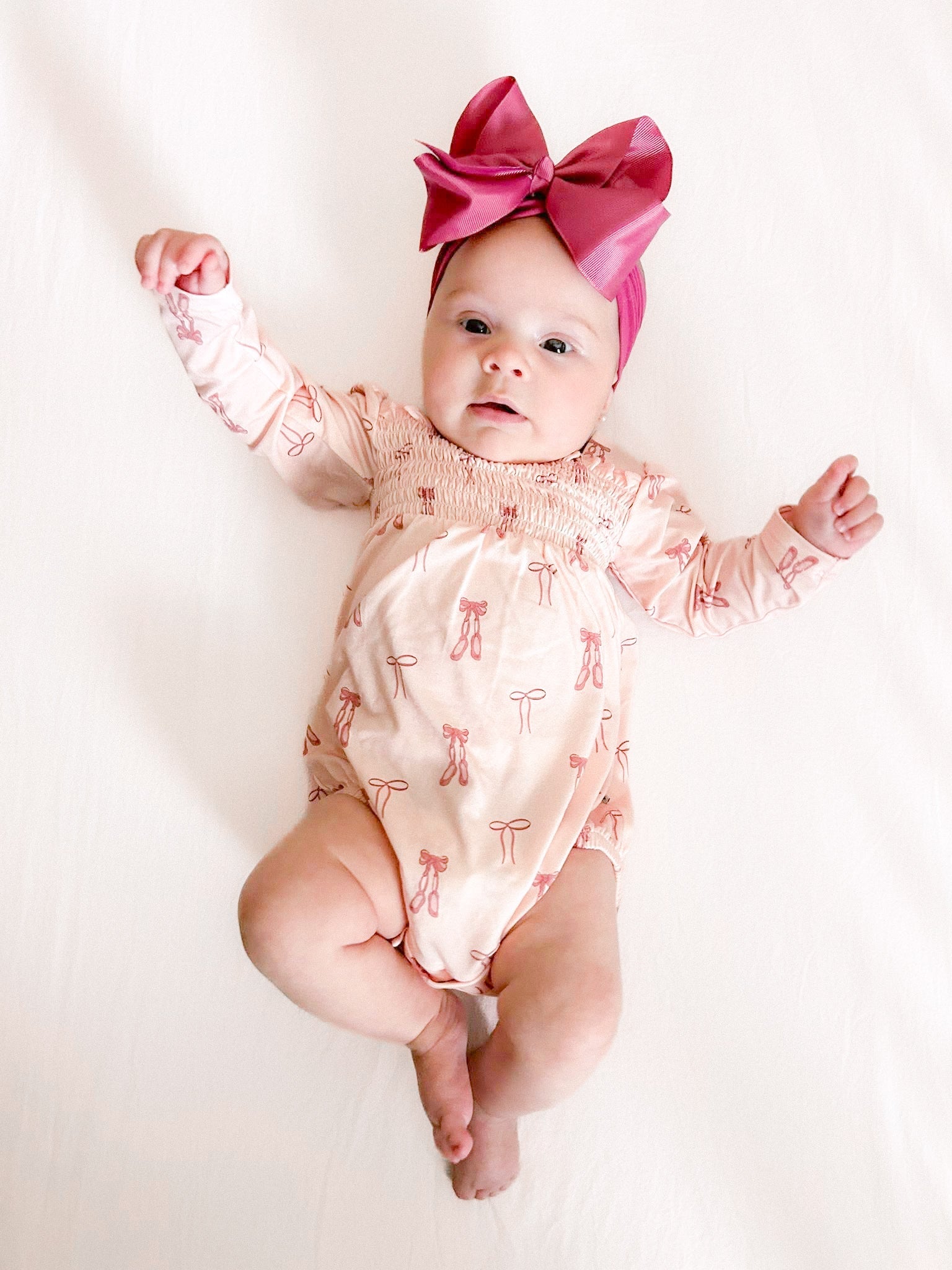 Ballet Blush Smocked Bubble Romper