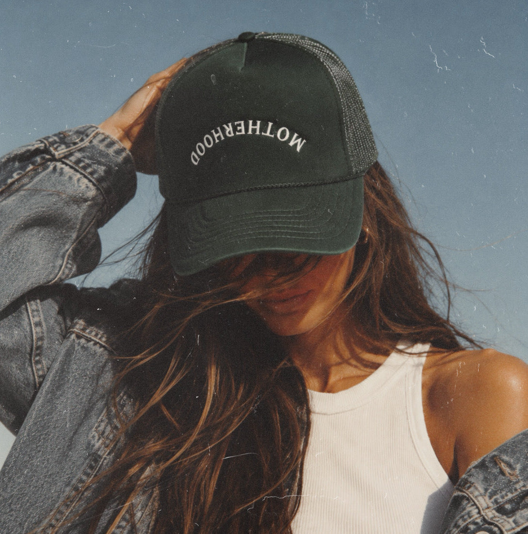 Motherhood Upside Down // Green Trucker