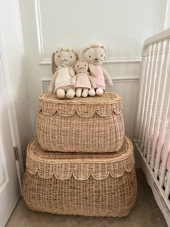 Scalloped Rattan Baskets - Multiple Sizes - Large
