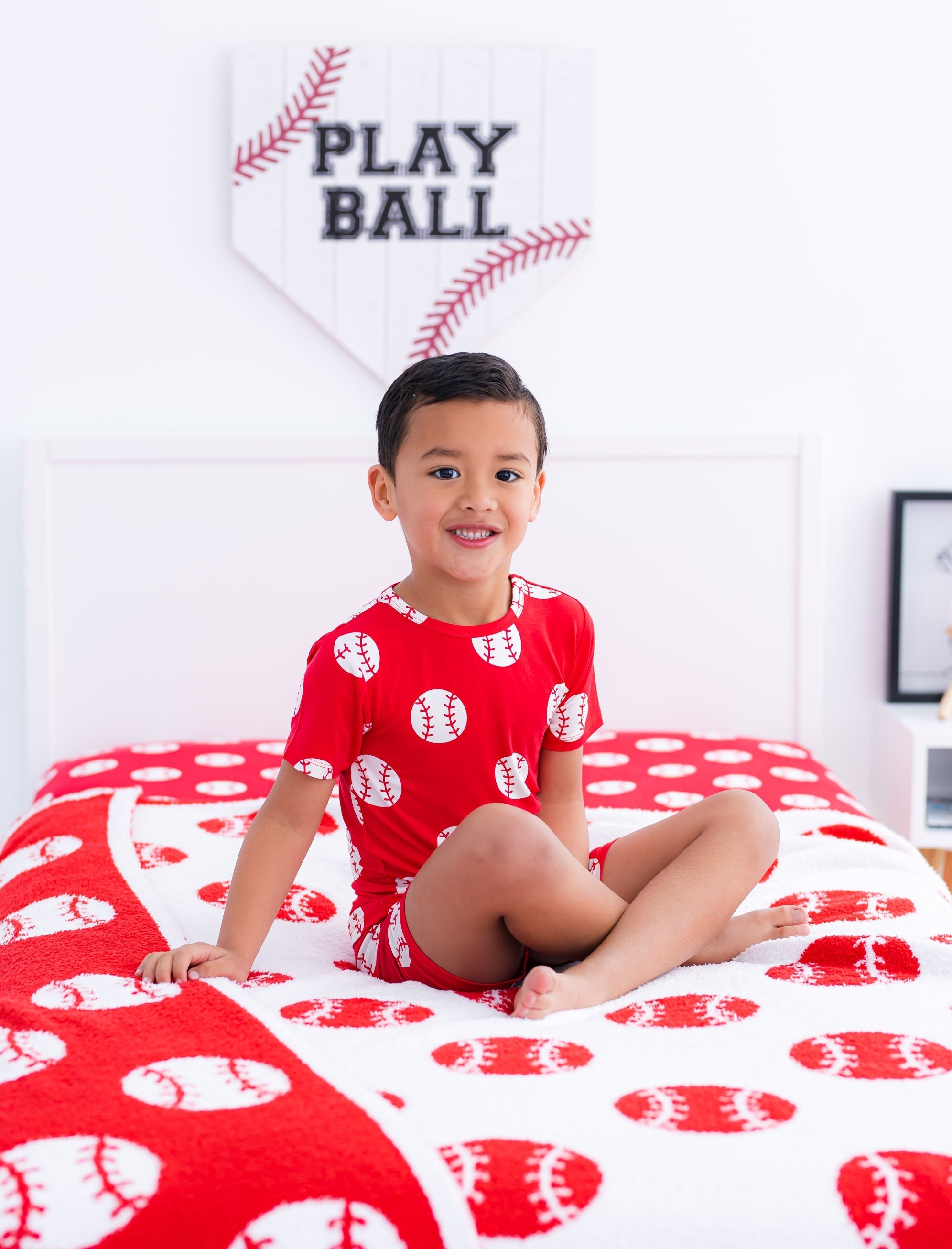 Baseball Twin Sheet- Red