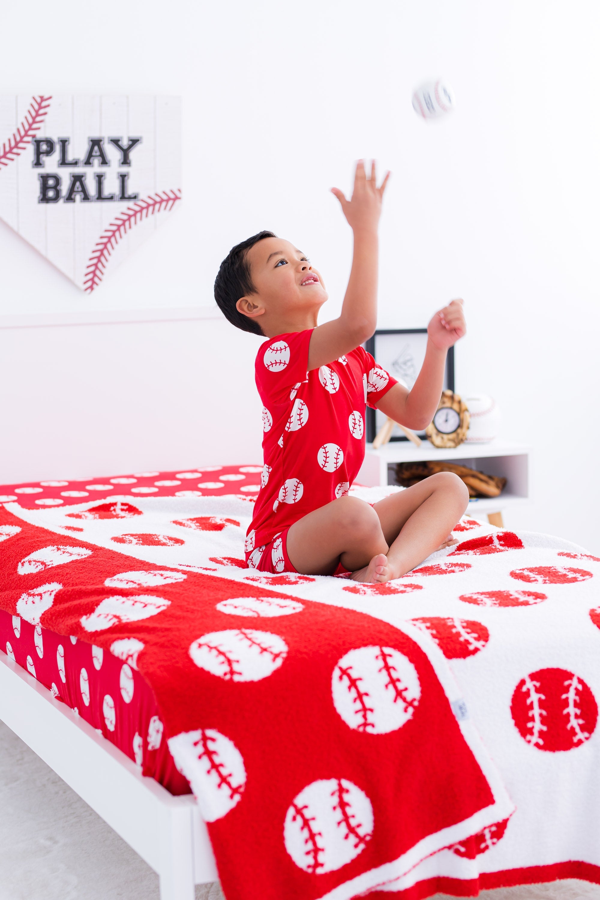 Baseball Twin Sheet- Red