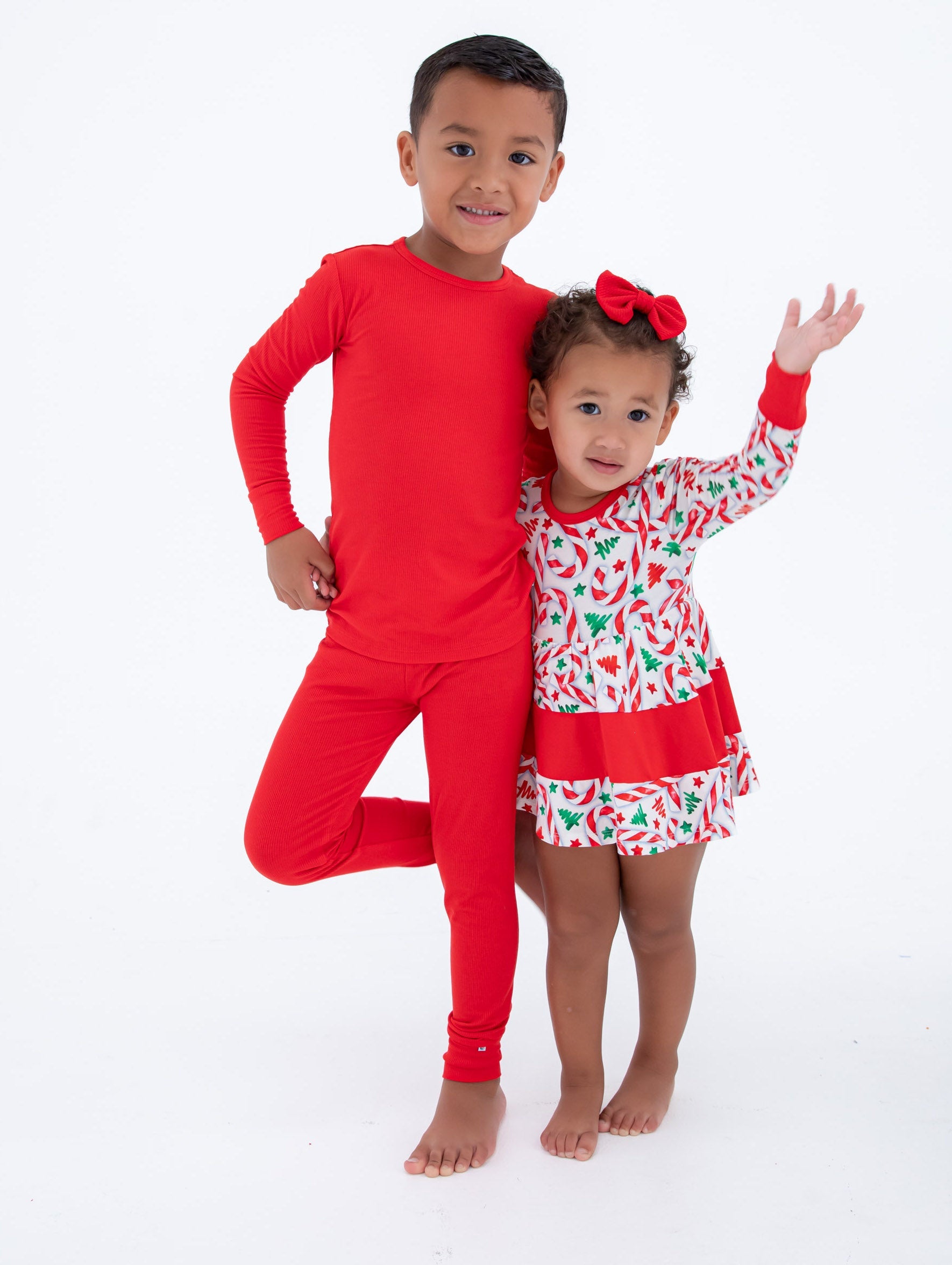 Scarlet Ribbed 2-piece Pajamas