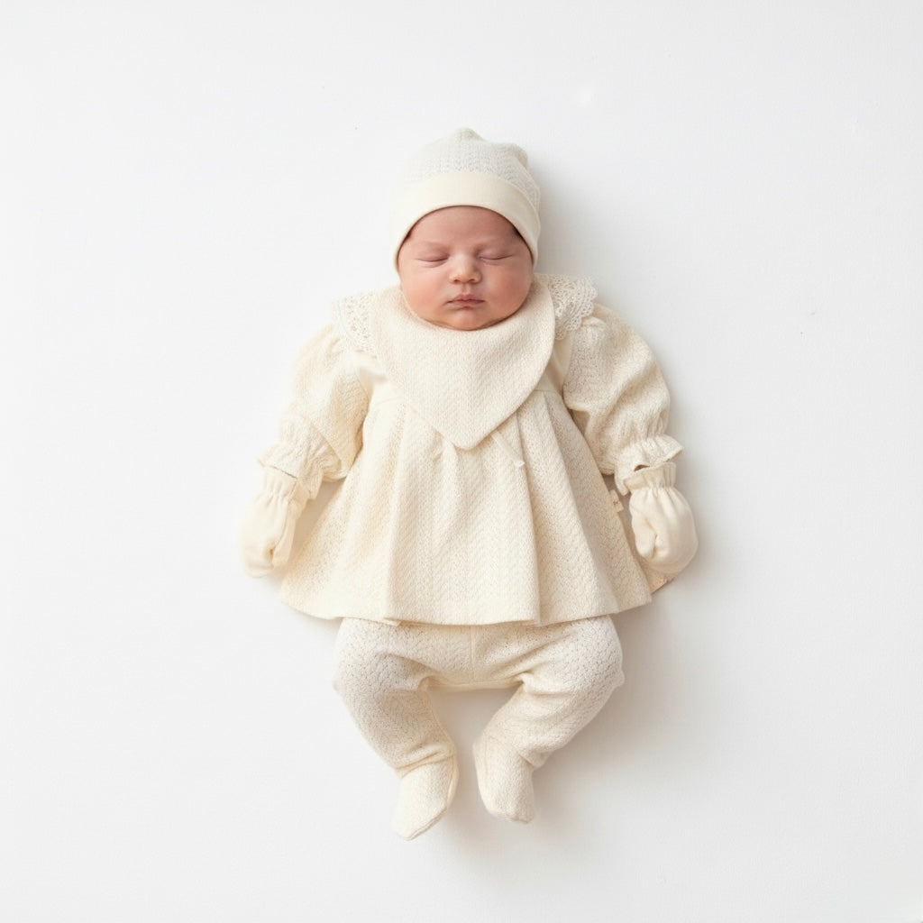Cream Lace Collar Newborn 5-piece Set