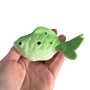 Ceramic Goldfish Ocarina Ocean Green