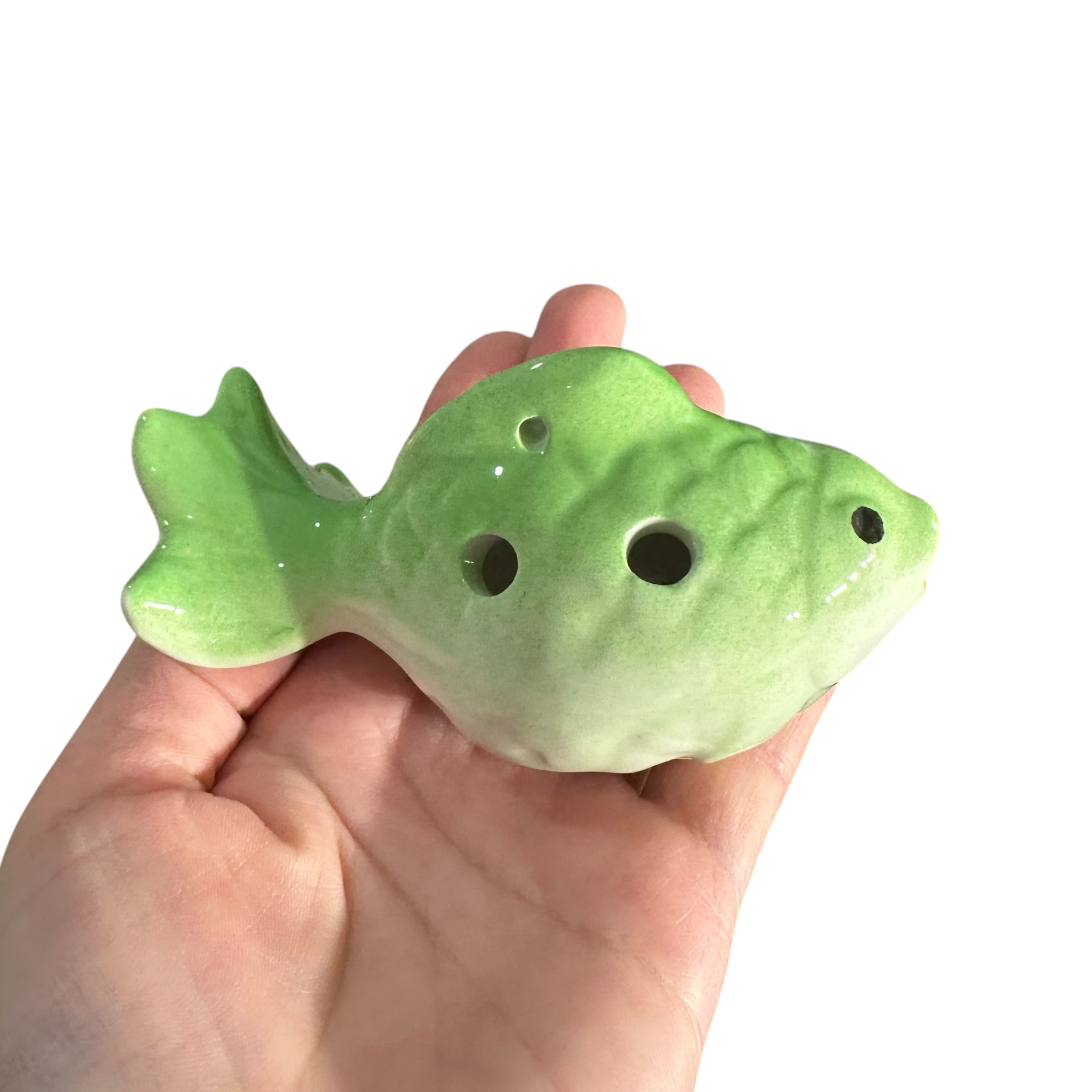 Ceramic Goldfish Ocarina Ocean Green