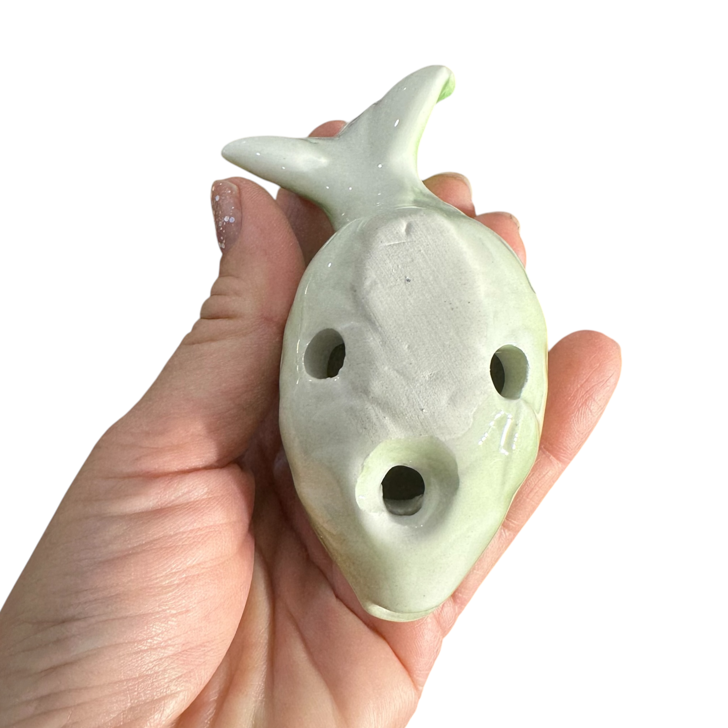 Ceramic Goldfish Ocarina Ocean Green