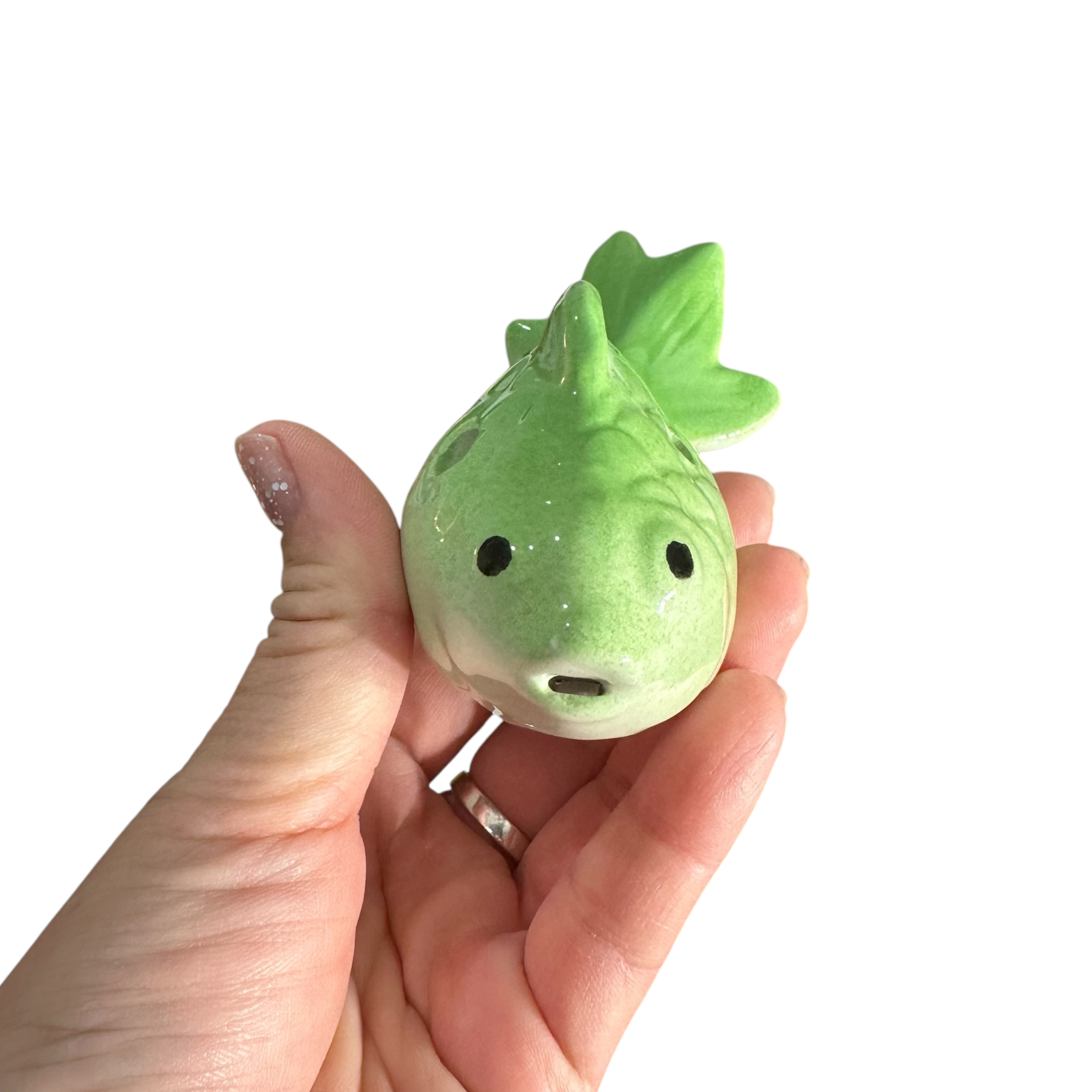 Ceramic Goldfish Ocarina Ocean Green