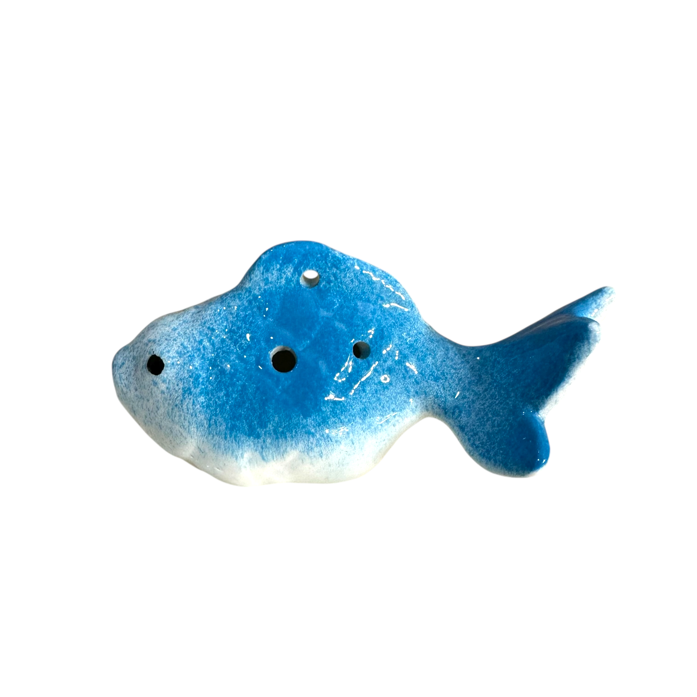Ceramic Goldfish Ocarina Ocean Light Blue