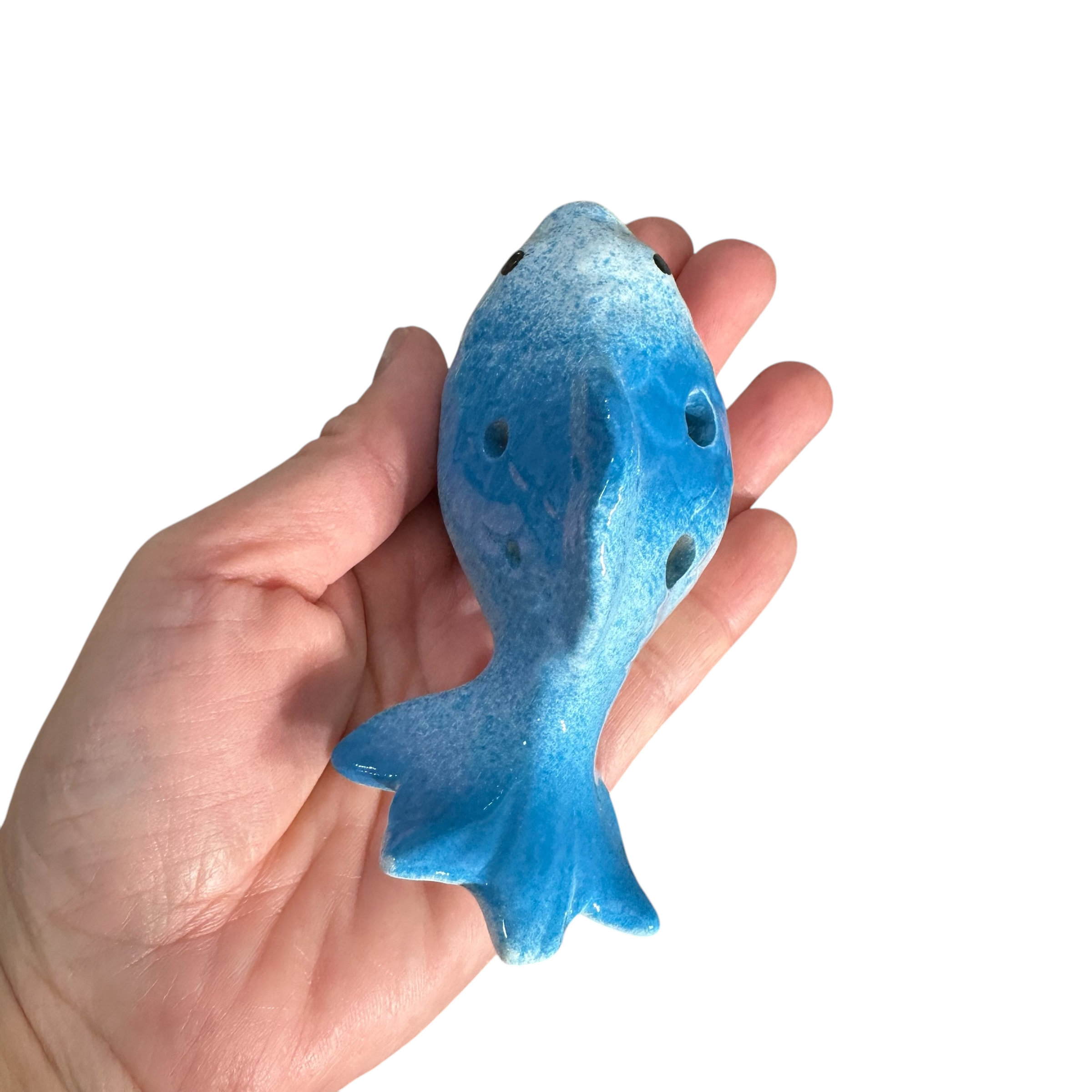 Ceramic Goldfish Ocarina Ocean Light Blue