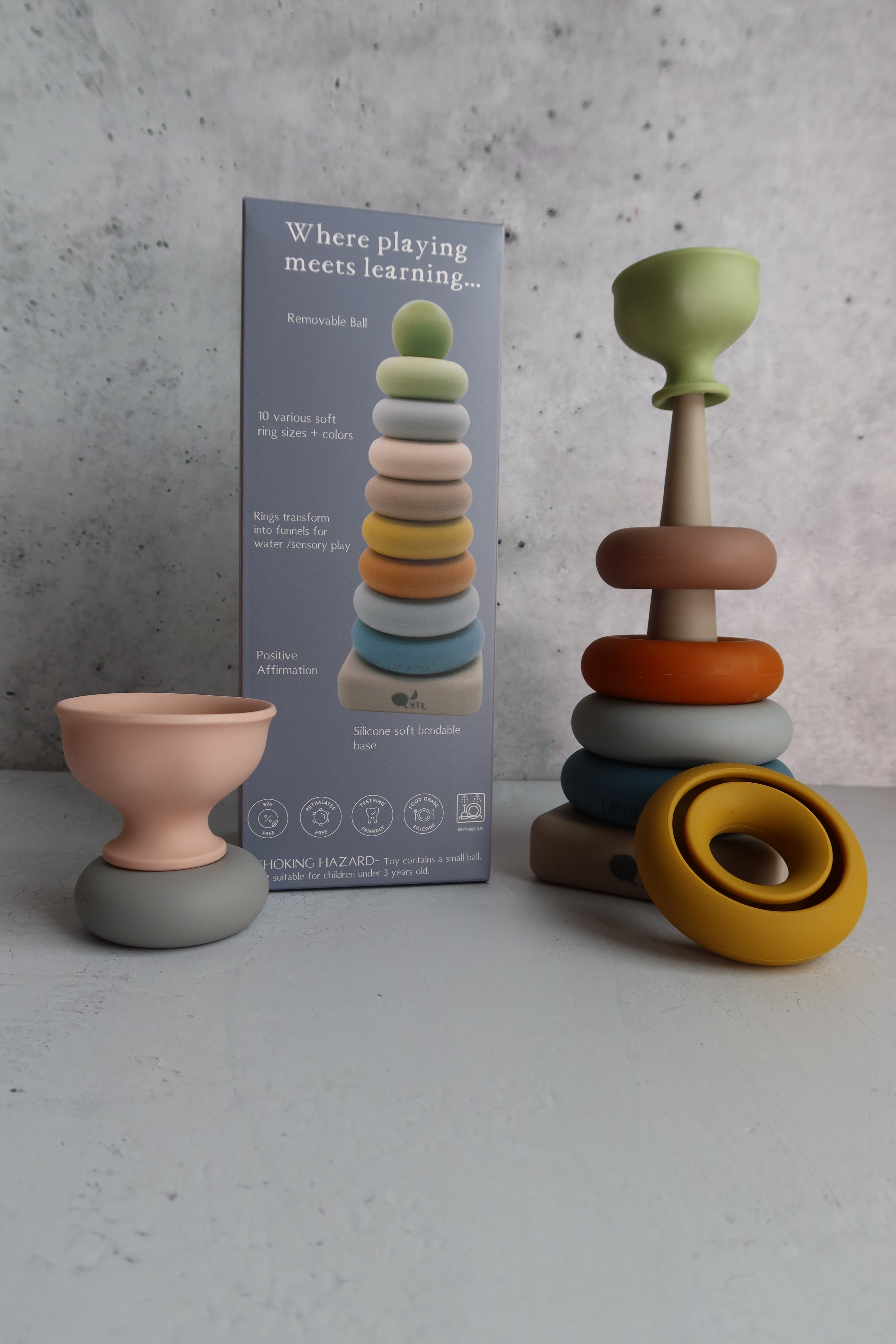 Silicone Ring Stacking Toy – 10pc| Lytl®️