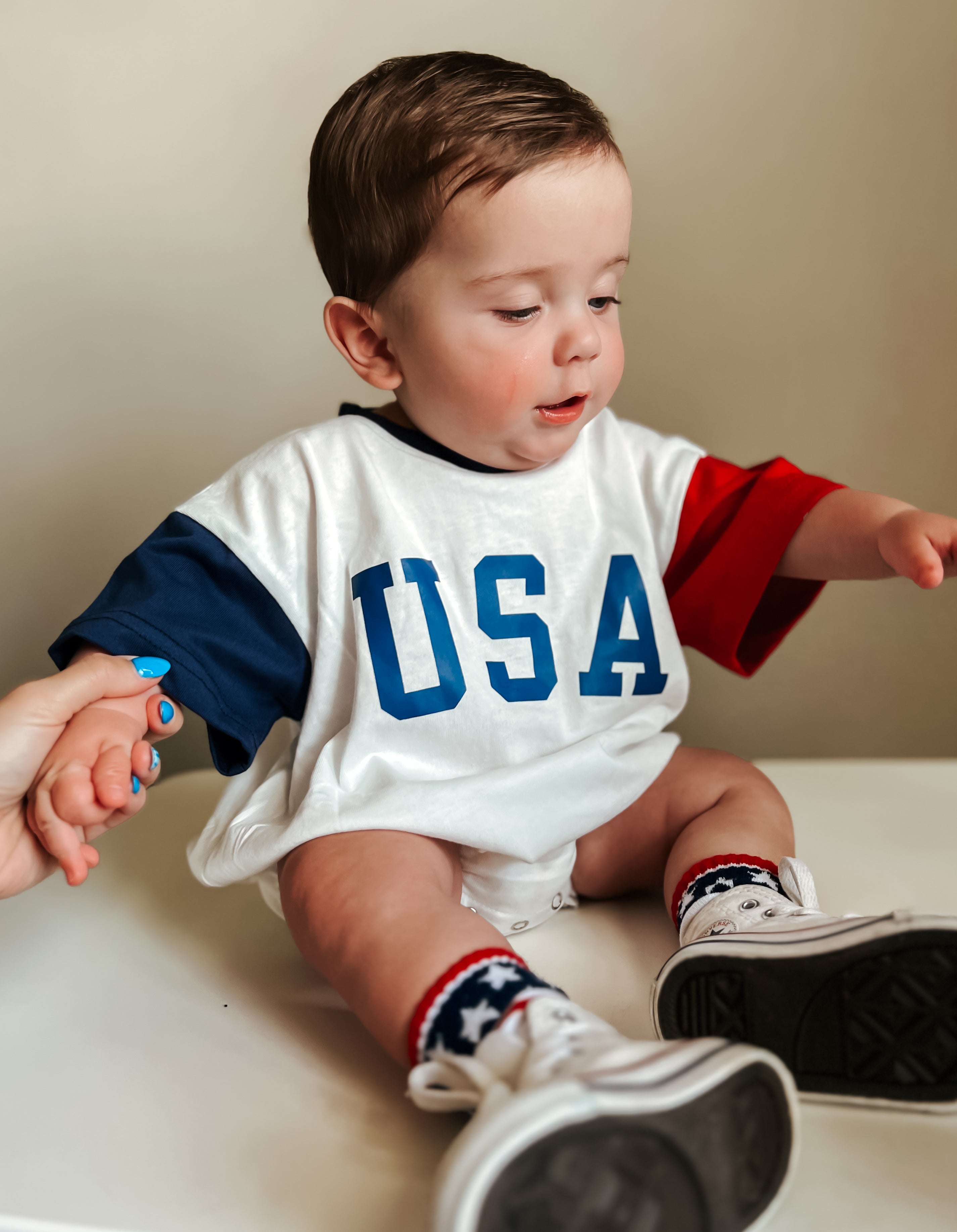Usa Colorblock T-shirt Romper
