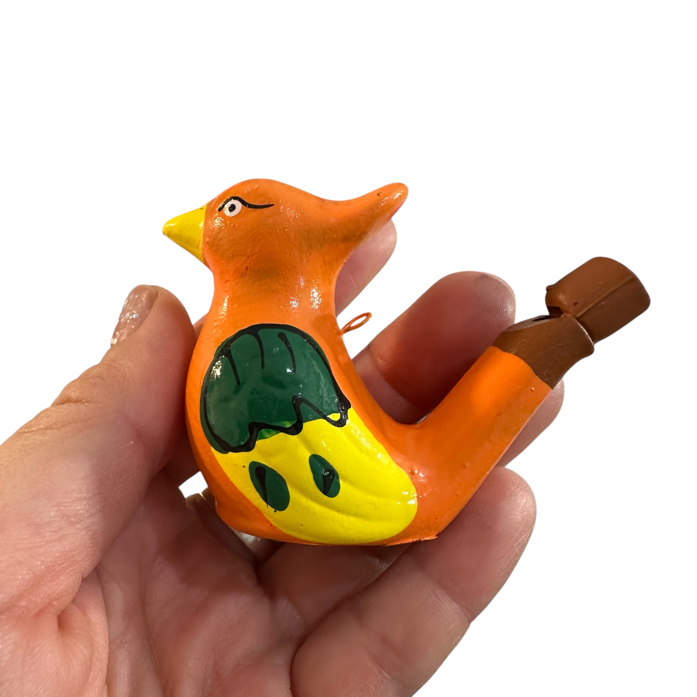 Clay Water Whistle Bird (orange Crest)
