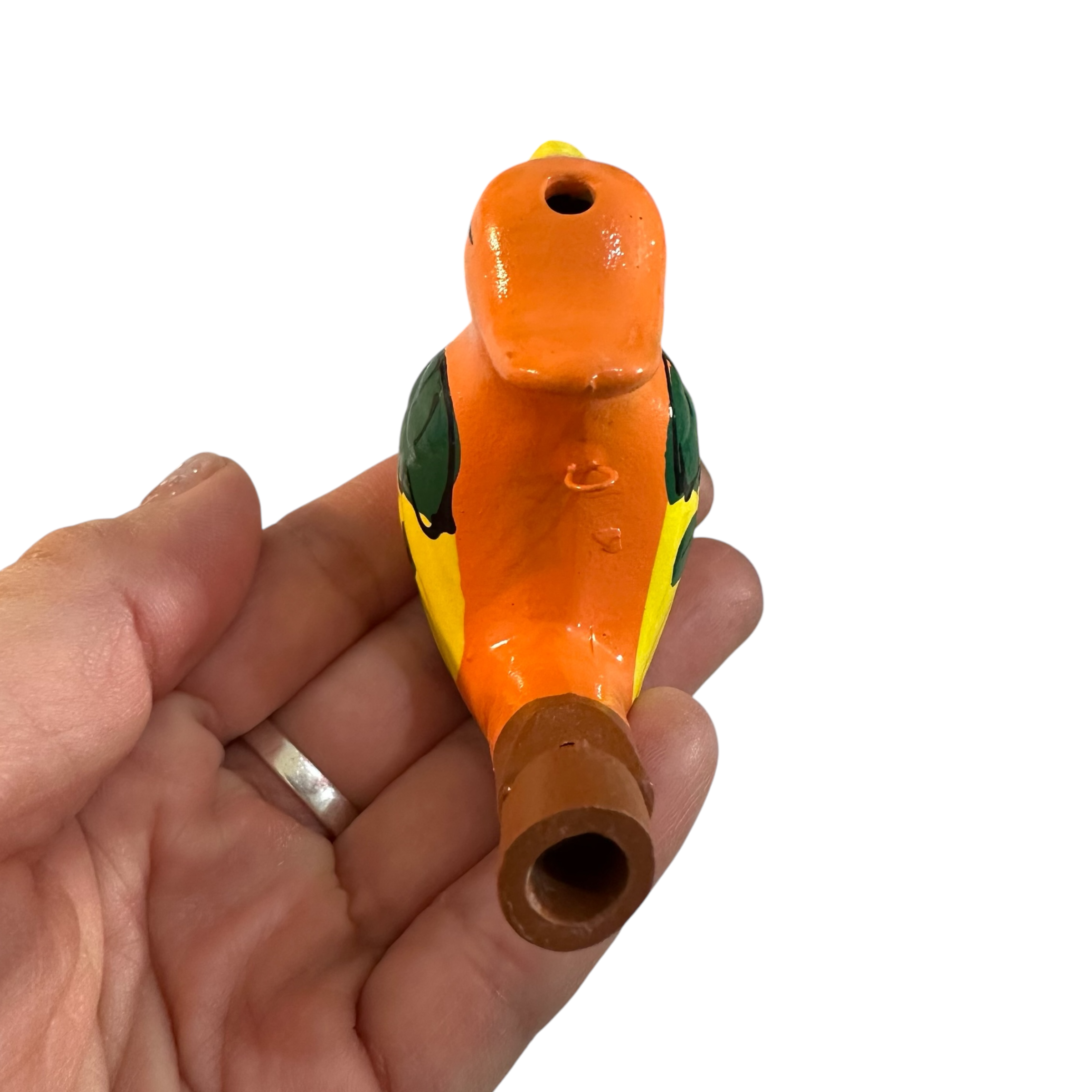 Clay Water Whistle Bird (orange Crest)