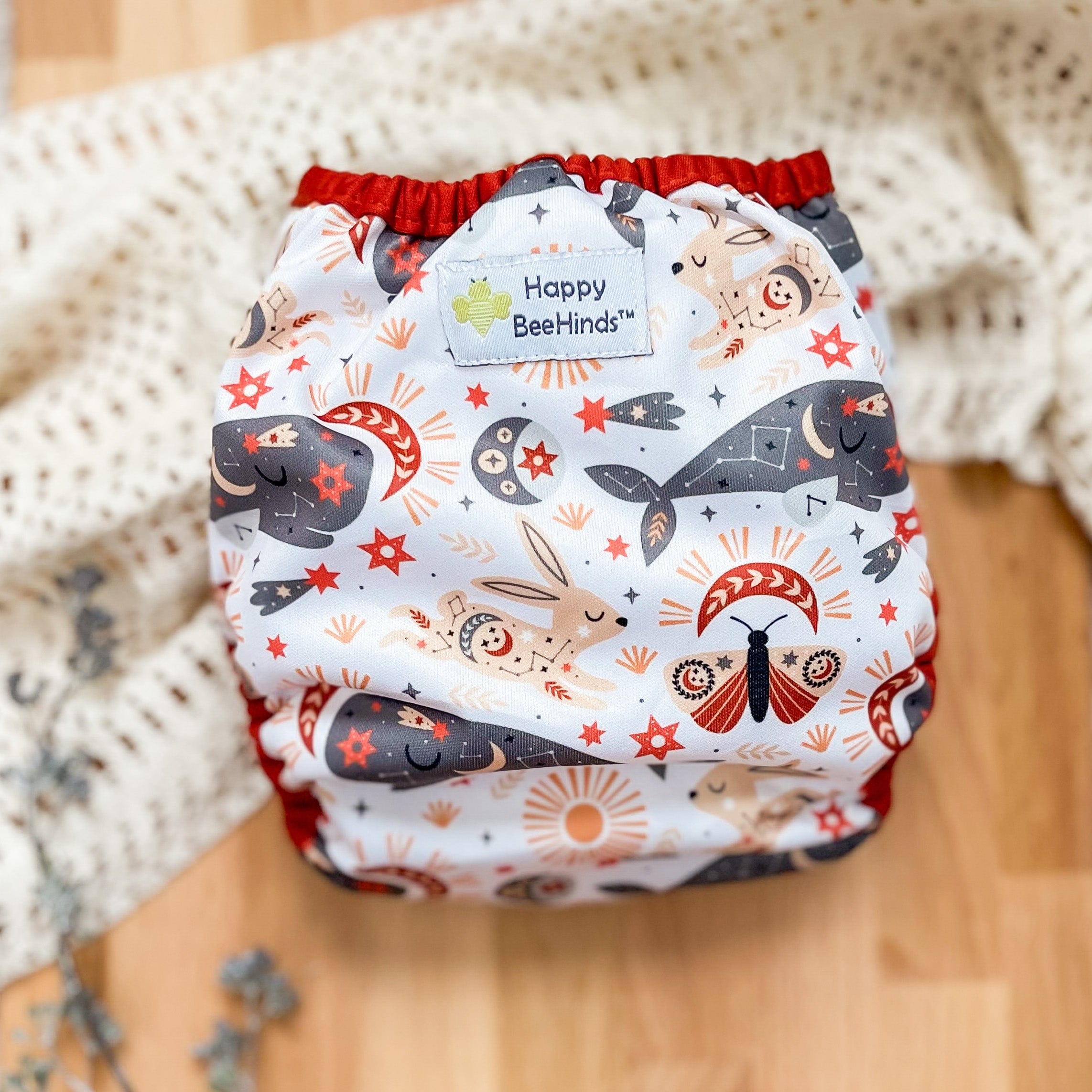The "bally"  Newborn Diaper Cover By Happy Beehinds - Prints