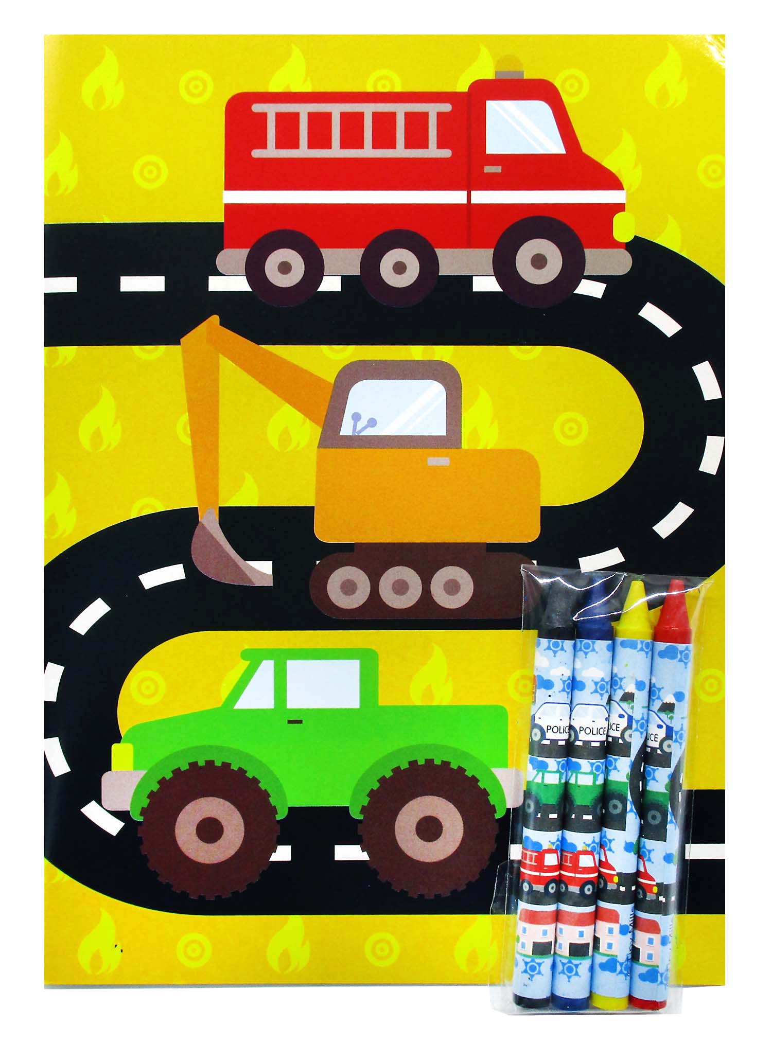 Transportation Vehicles Trains And Construction Coloring Books - Set Of 6 Or 12