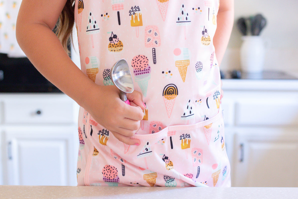 Pink Ice Cream Apron - Fits Sizes Youth Small Through Adult 2xl