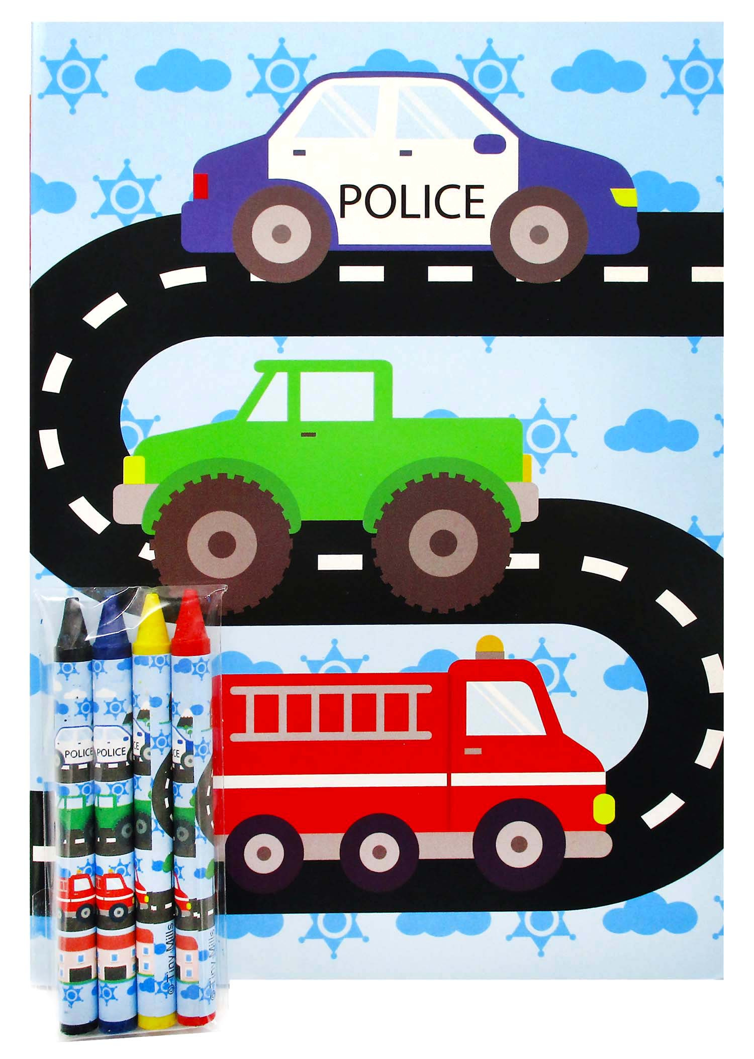 Transportation Vehicles Trains And Construction Coloring Books - Set Of 6 Or 12