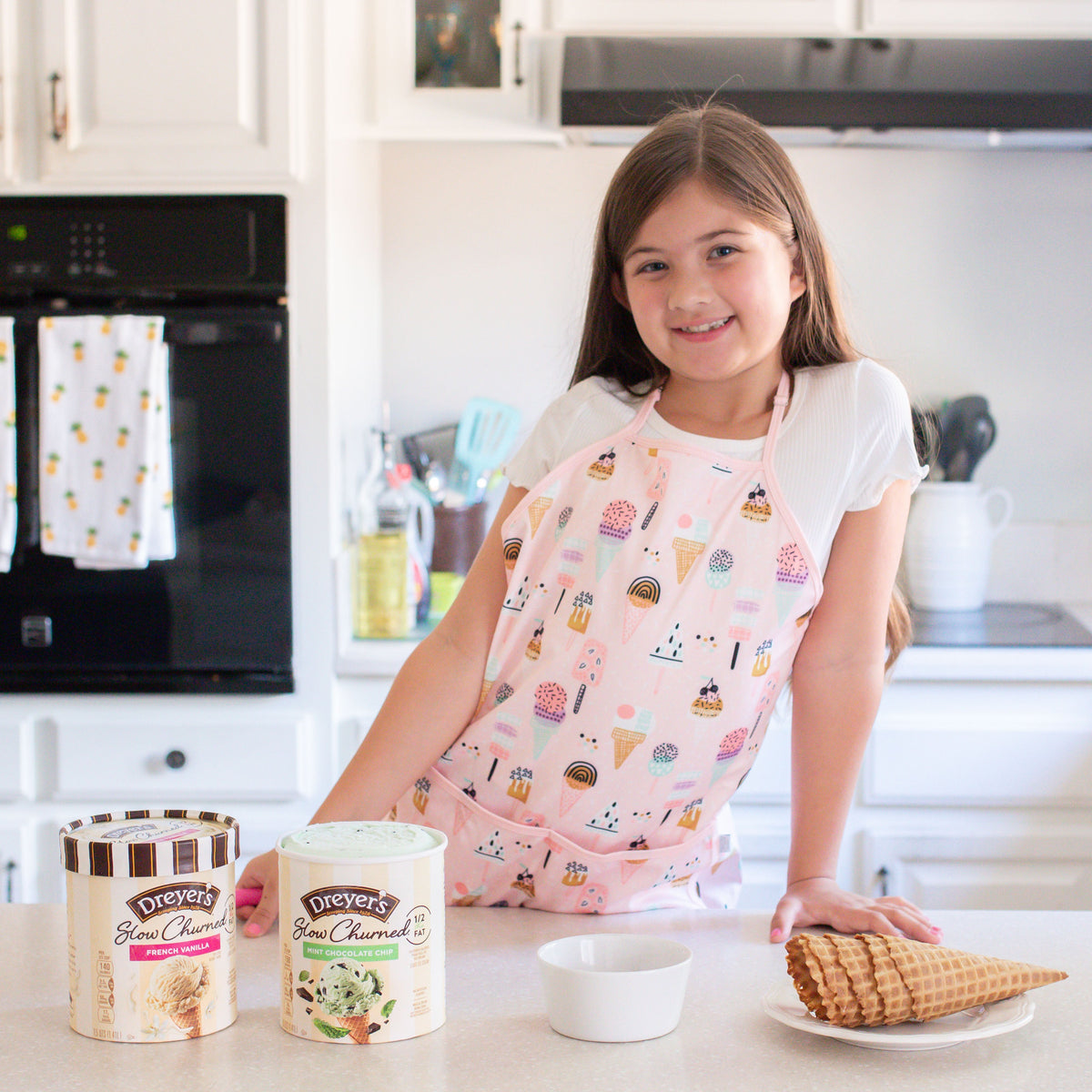Pink Ice Cream Apron - Fits Sizes Youth Small Through Adult 2xl