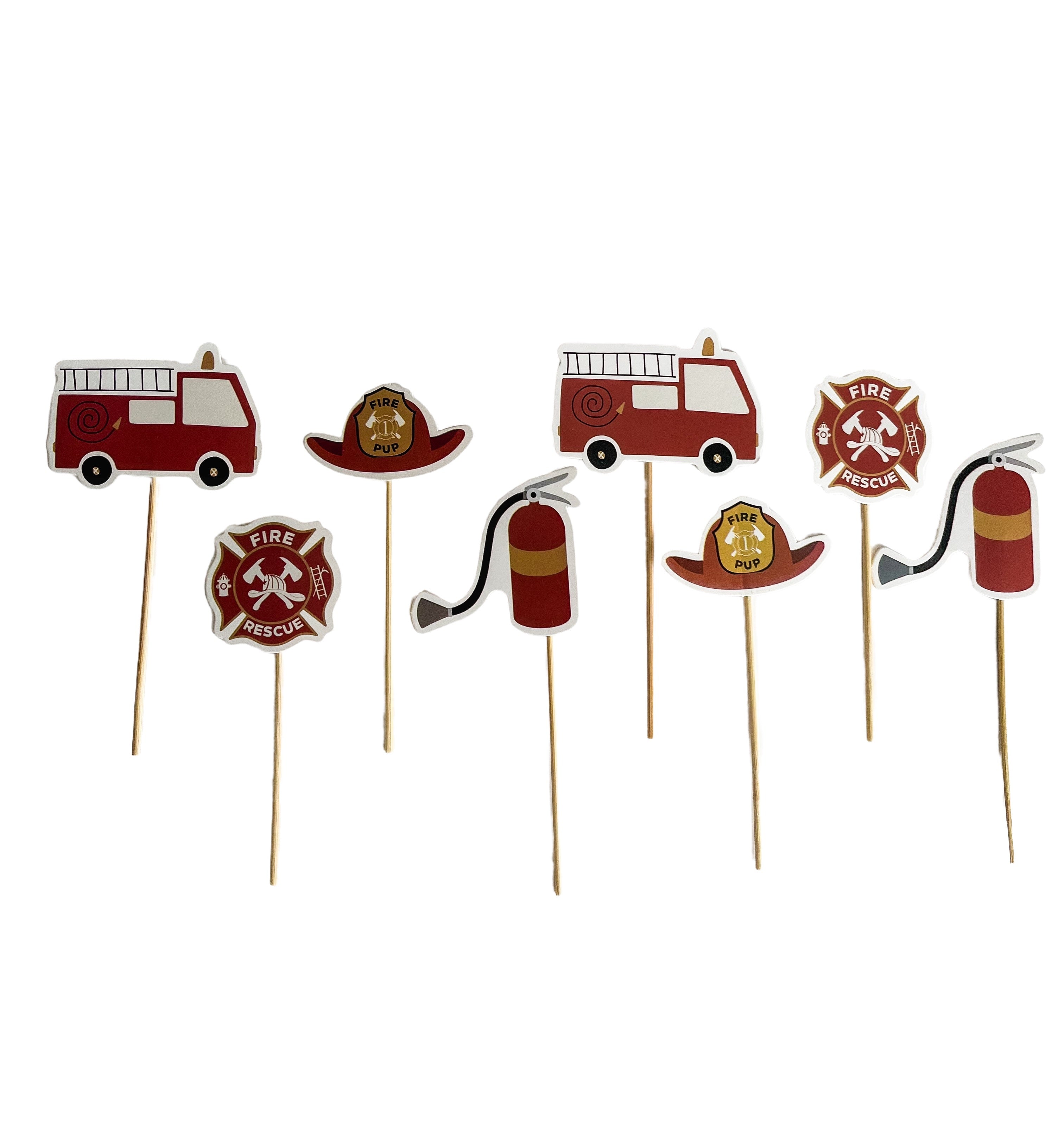 Fire Truck Toppers (8 Count)