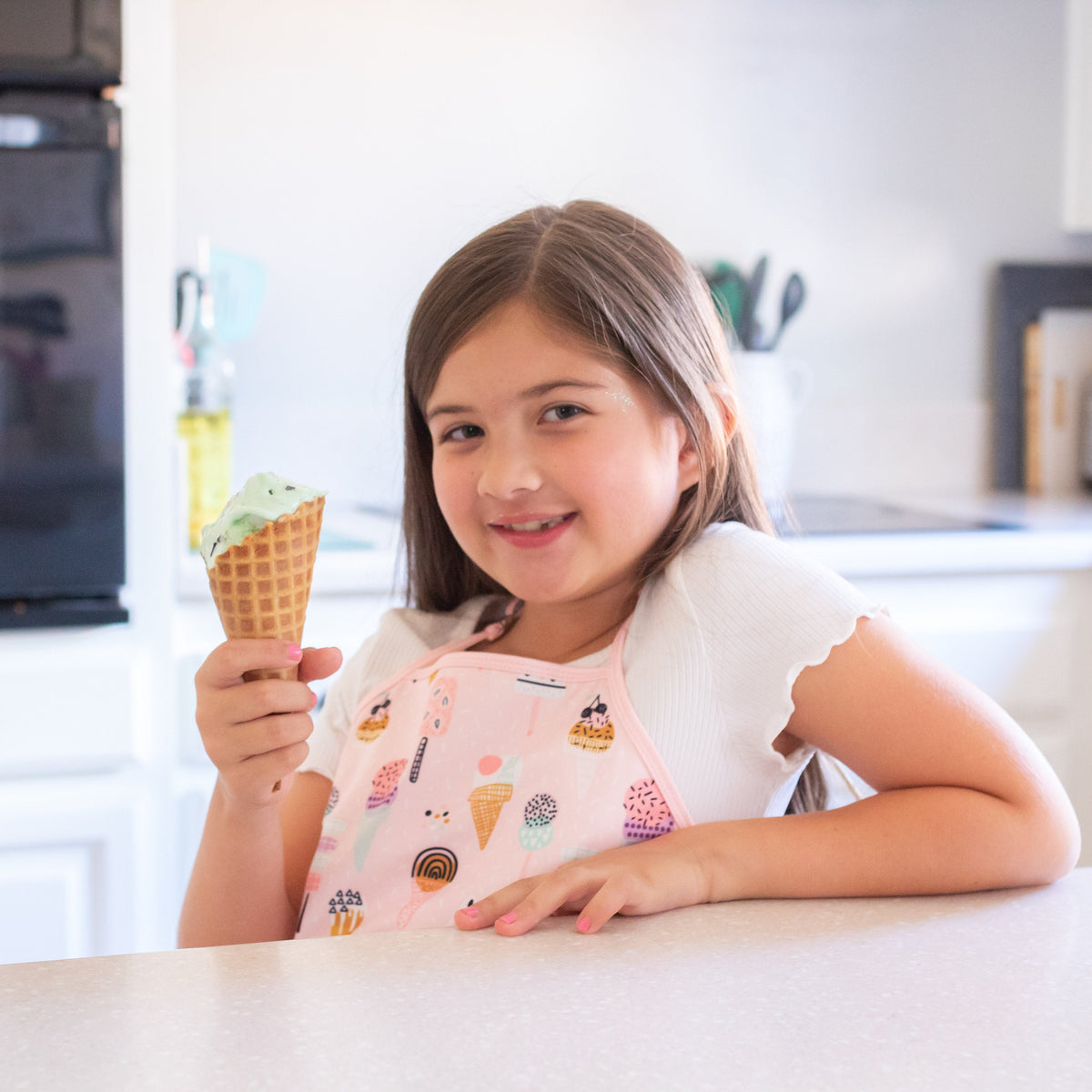 Pink Ice Cream Apron - Fits Sizes Youth Small Through Adult 2xl