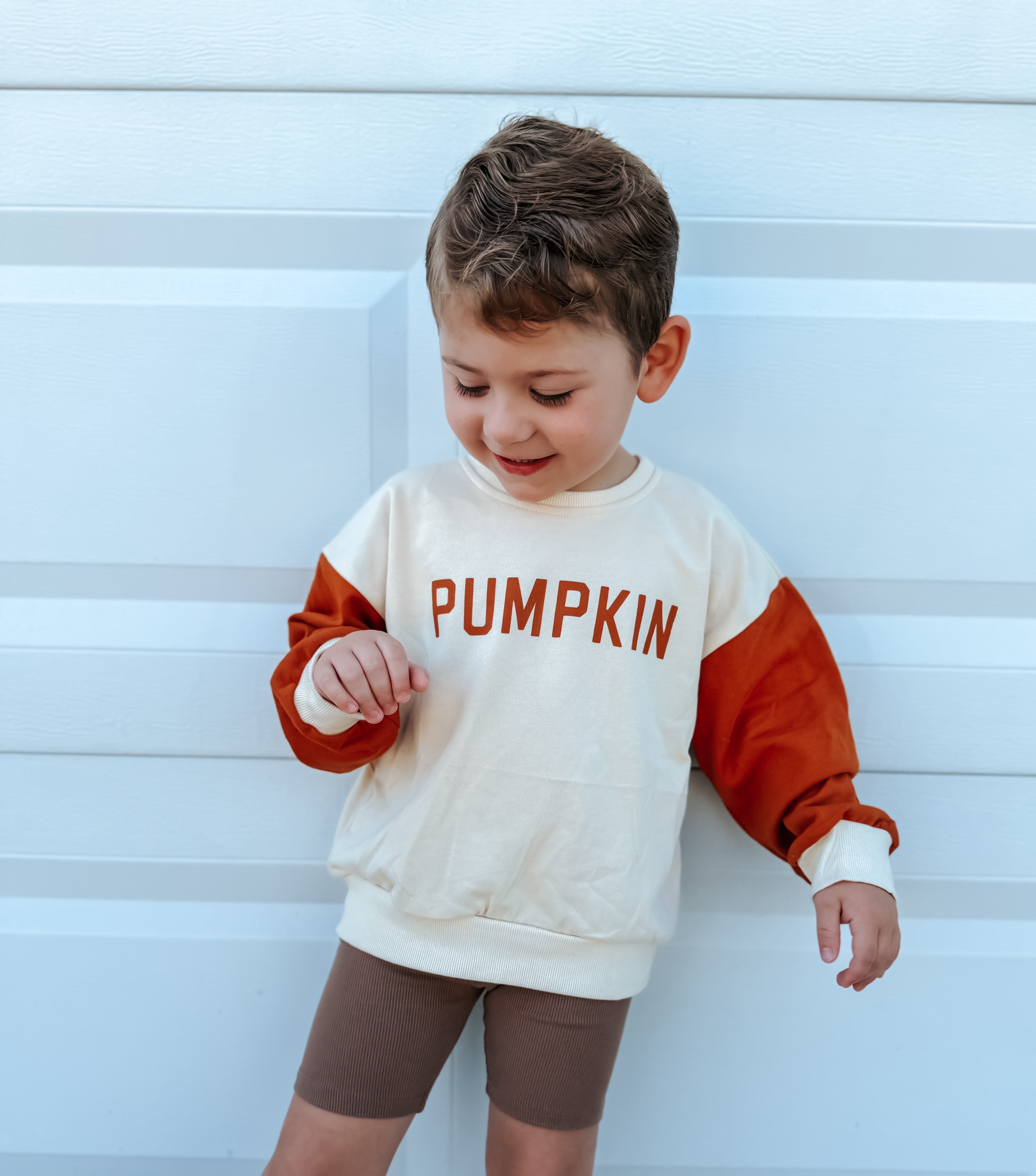 Colorblock ‘pumpkin’ Crewneck Sweatshirt