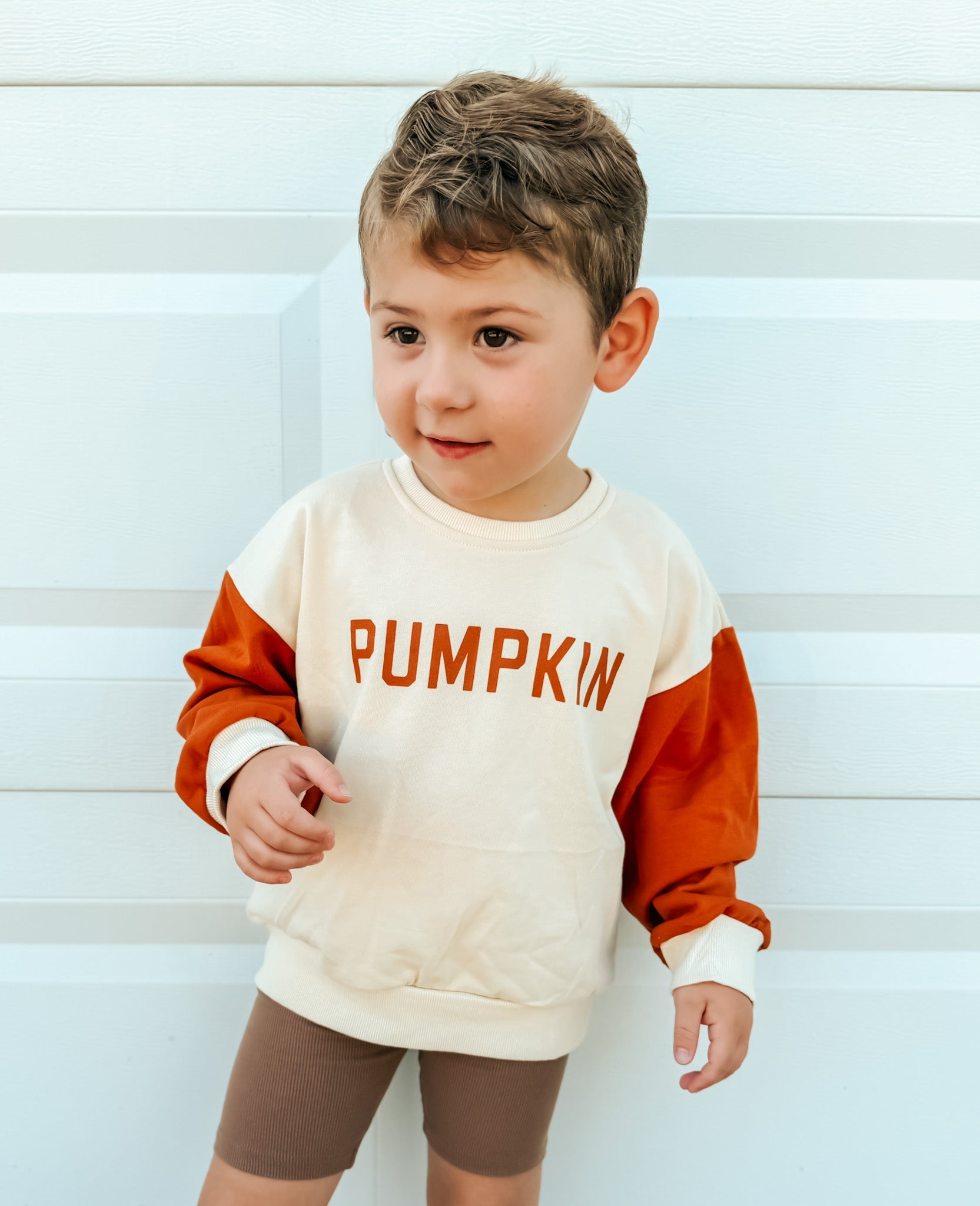 Colorblock ‘pumpkin’ Crewneck Sweatshirt