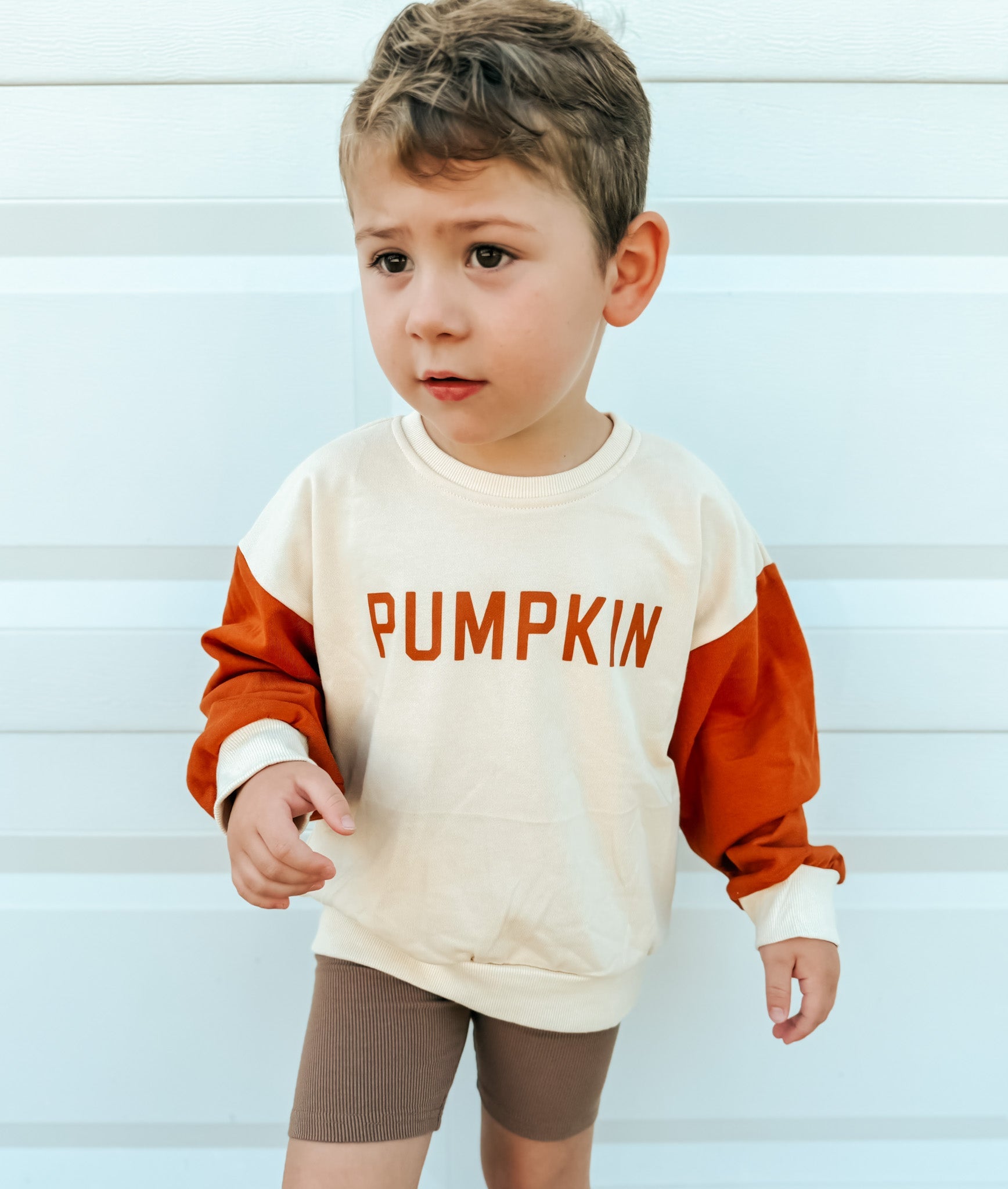 Colorblock ‘pumpkin’ Crewneck Sweatshirt