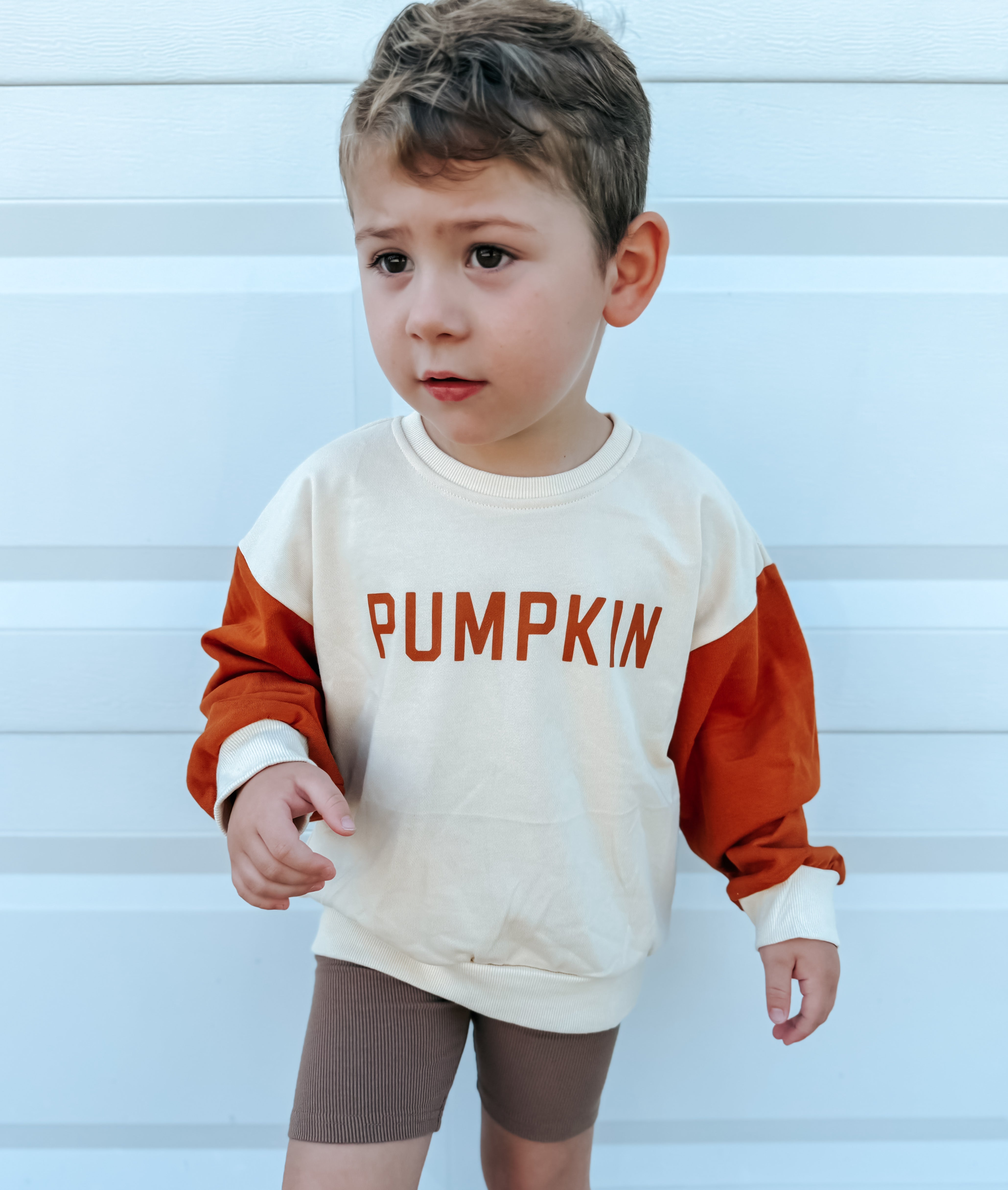 Colorblock ‘pumpkin’ Crewneck Sweatshirt