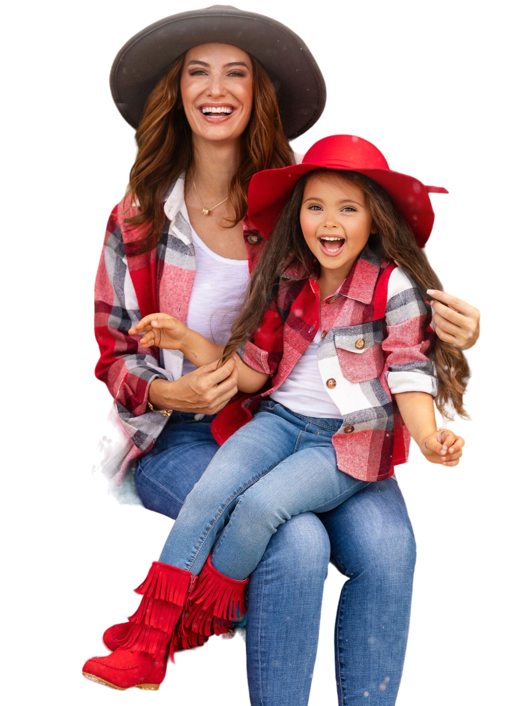 Mommy And Me Perfect Pair Red Flannel Long Sleeve Shirt