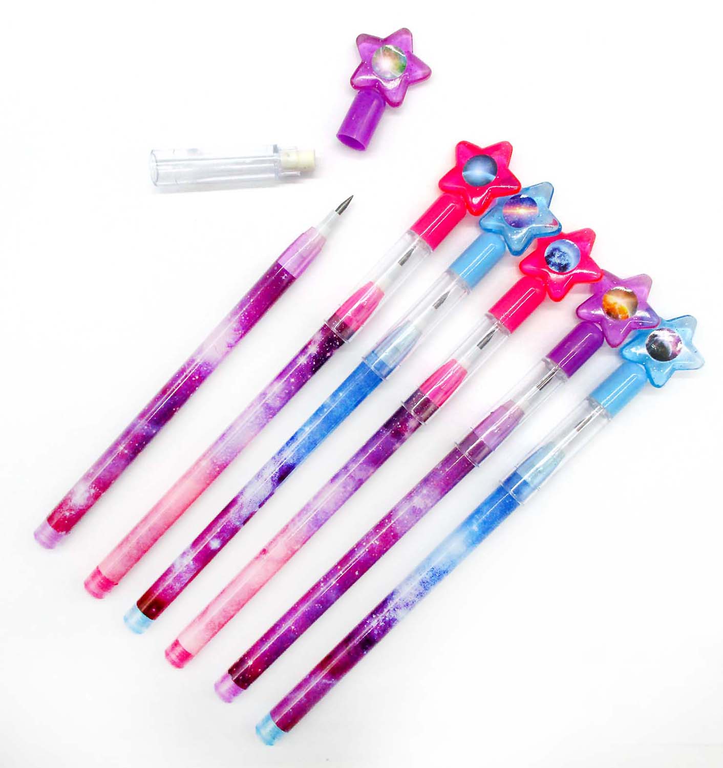 Galaxy Stackable Point Pencils - Set Of 6
