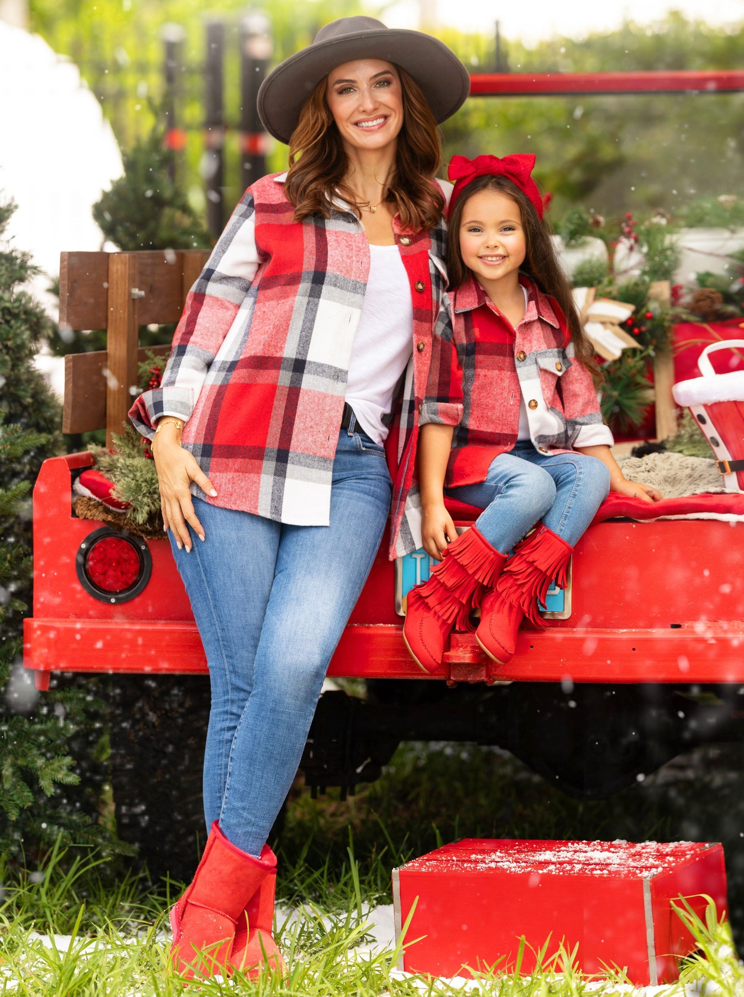 Mommy And Me Perfect Pair Red Flannel Long Sleeve Shirt