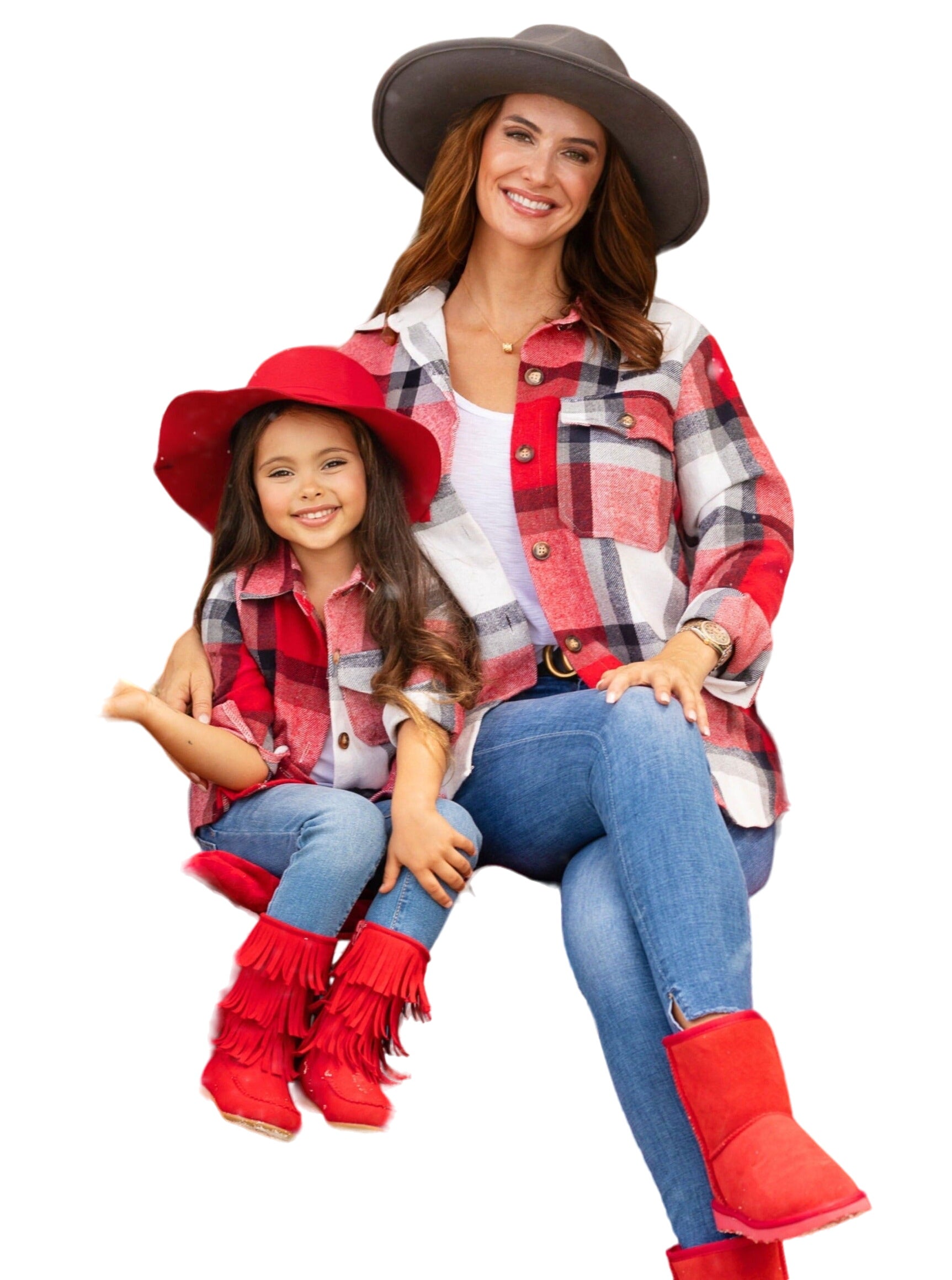 Mommy And Me Perfect Pair Red Flannel Long Sleeve Shirt