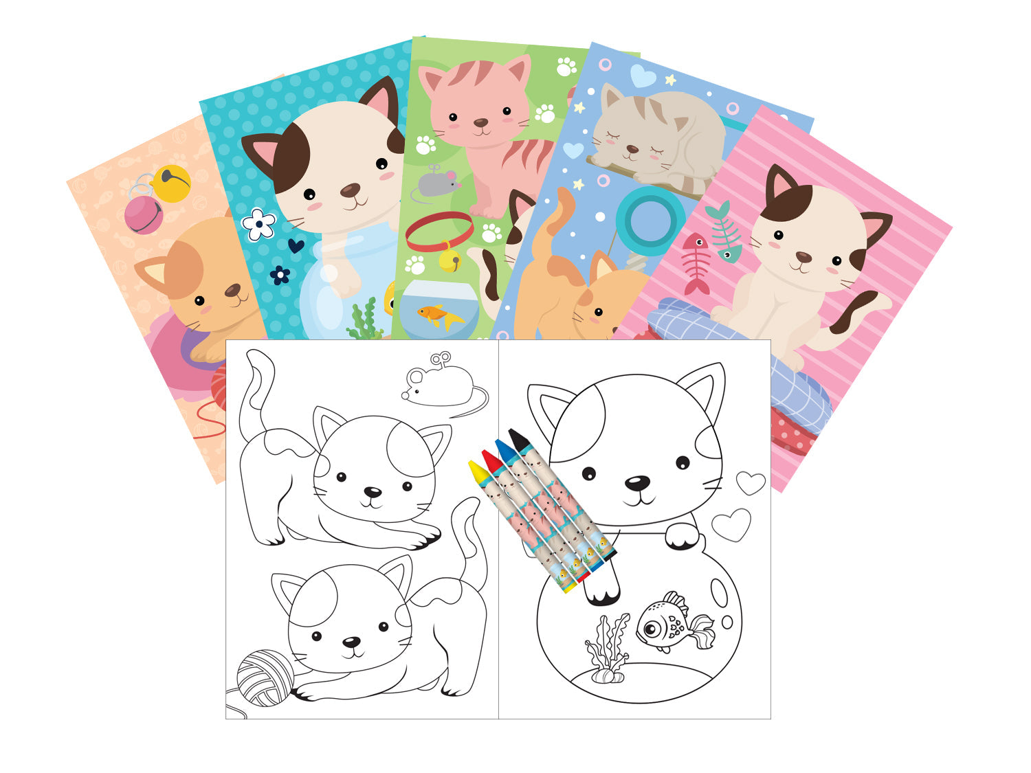 Cats Coloring Books - Set Of 6 Or 12
