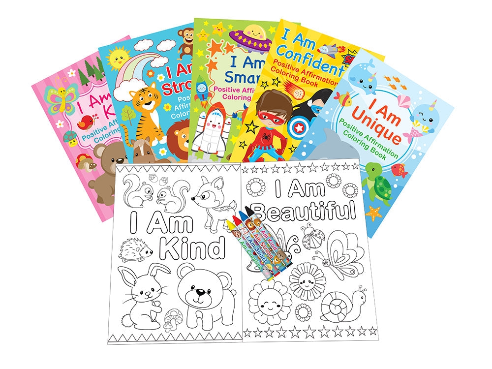 Positive Affirmation Coloring Books - Set Of 6 Or 12