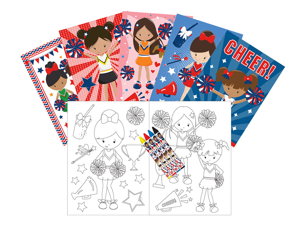 Cheerleading Coloring Books - Set Of 6 Or 12