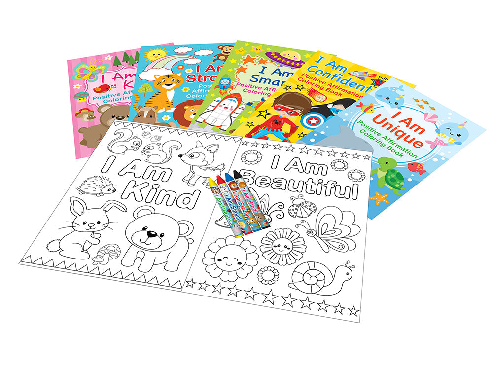 Positive Affirmation Coloring Books - Set Of 6 Or 12