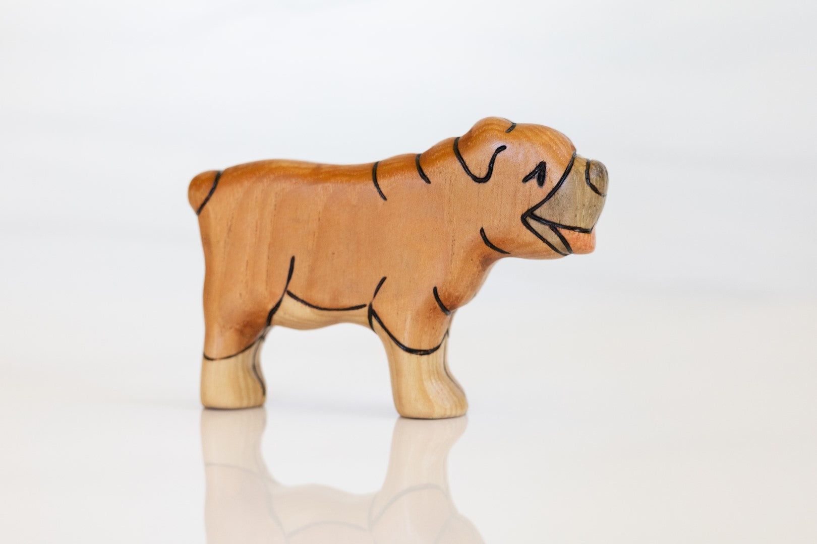 Wooden English Bulldog Toy Dog