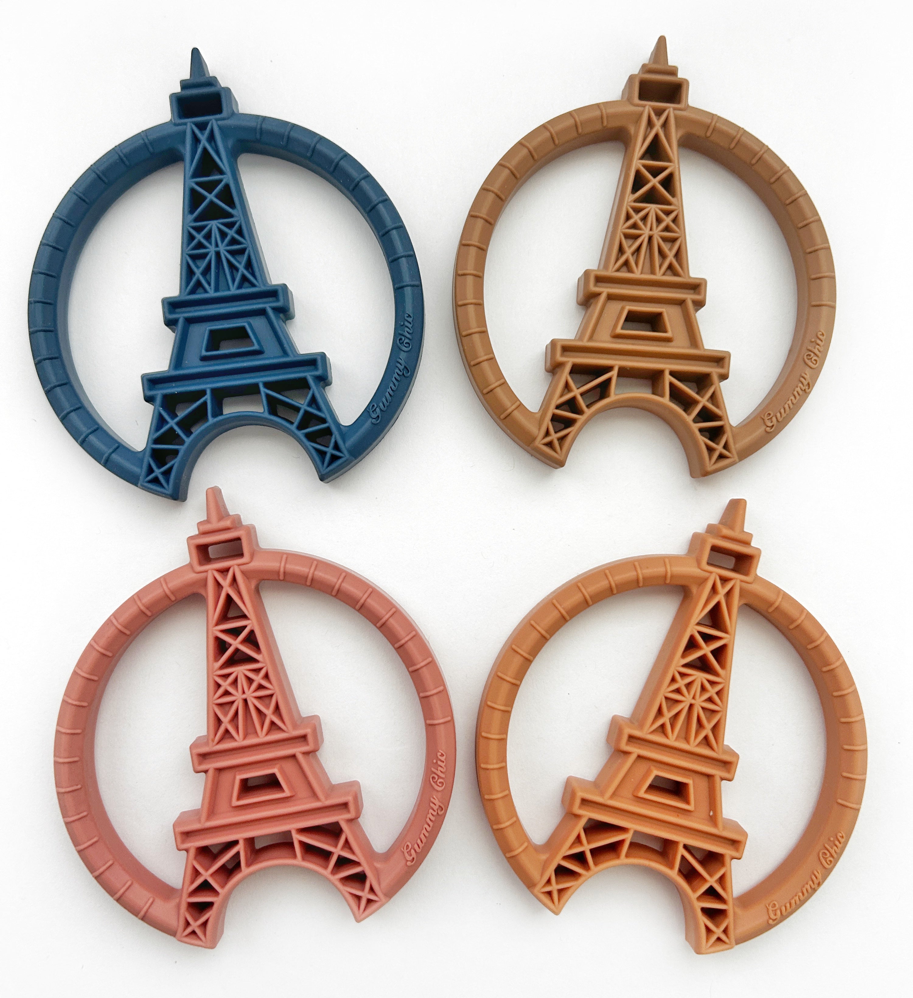 Vintage-inspired Paris Silicone Teething Toy With Dual Textures For Soothing Relief